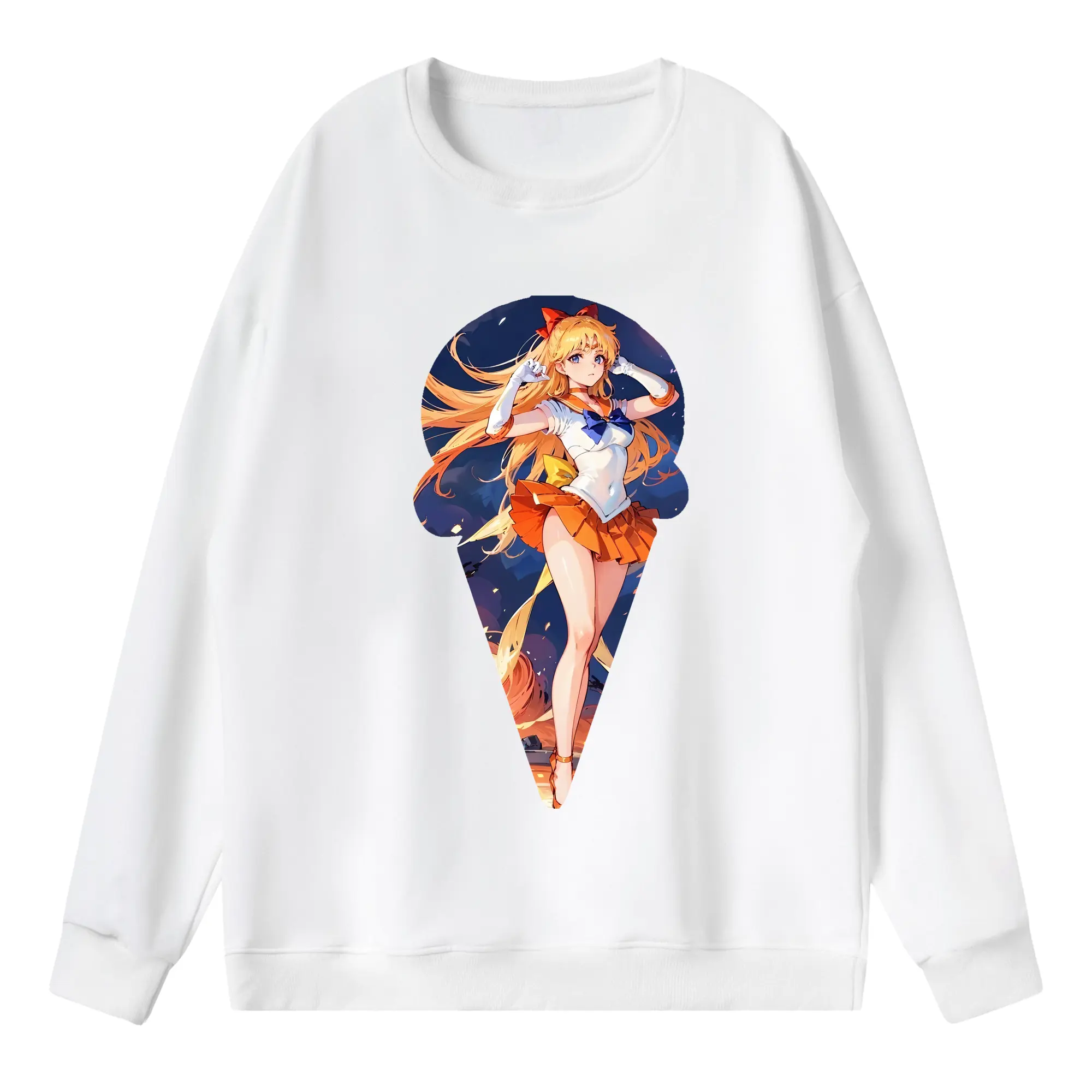 美少女戦士セーラームーン グッズ 愛野 美奈子 - 薄手 クルーネック スウェット 裏毛260g · ポリエステル 春秋向け カジュアル 男女兼用 · トレーナー デイリー スポーツ 散歩に最適