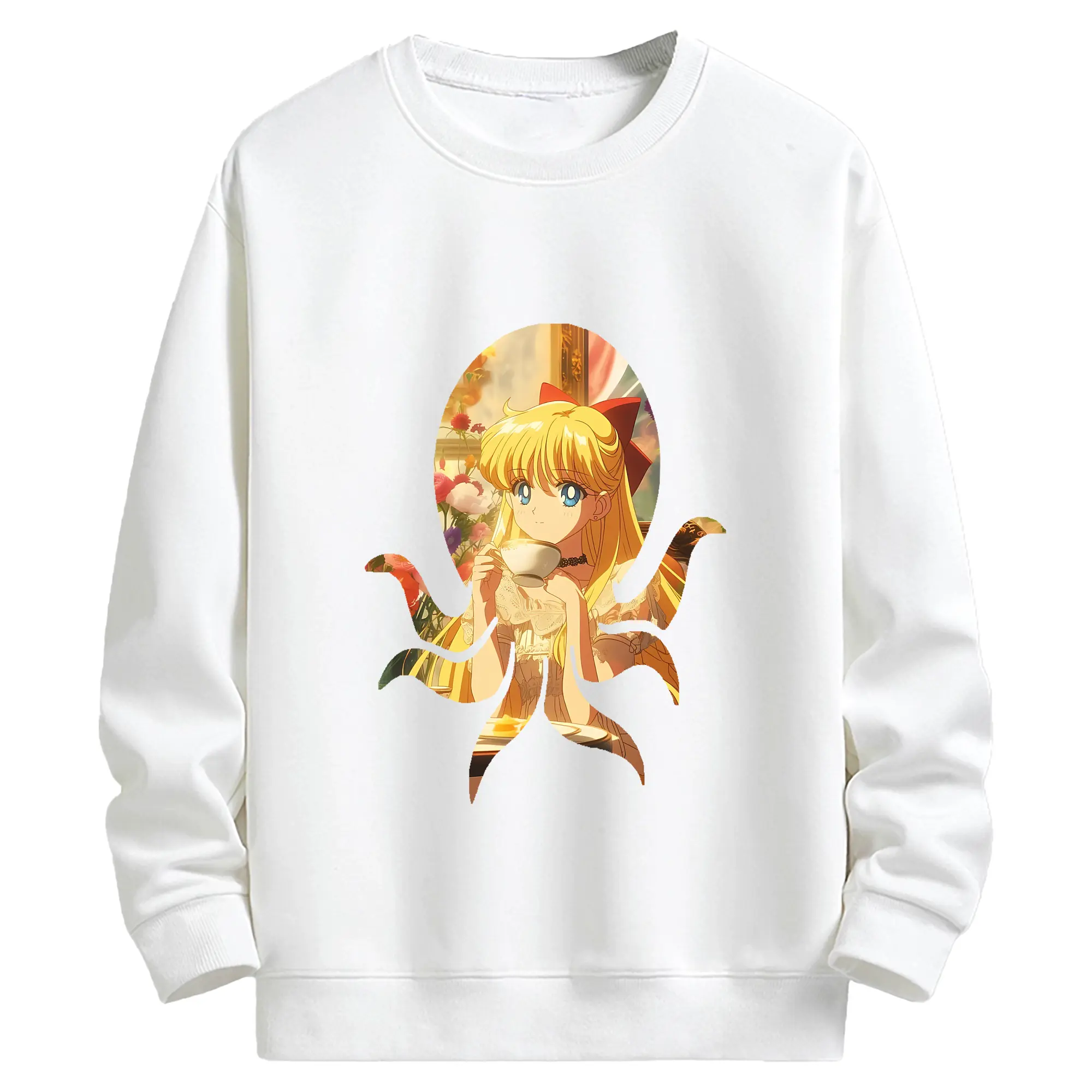 美少女戦士セーラームーン グッズ 愛野 美奈子 - キッズ クルーネックスウェットシャツ ・ フロントプリント ・ 綿80％ ポリエステル20％ ・ 快適 通学 スポーツ 日常使い お散歩用