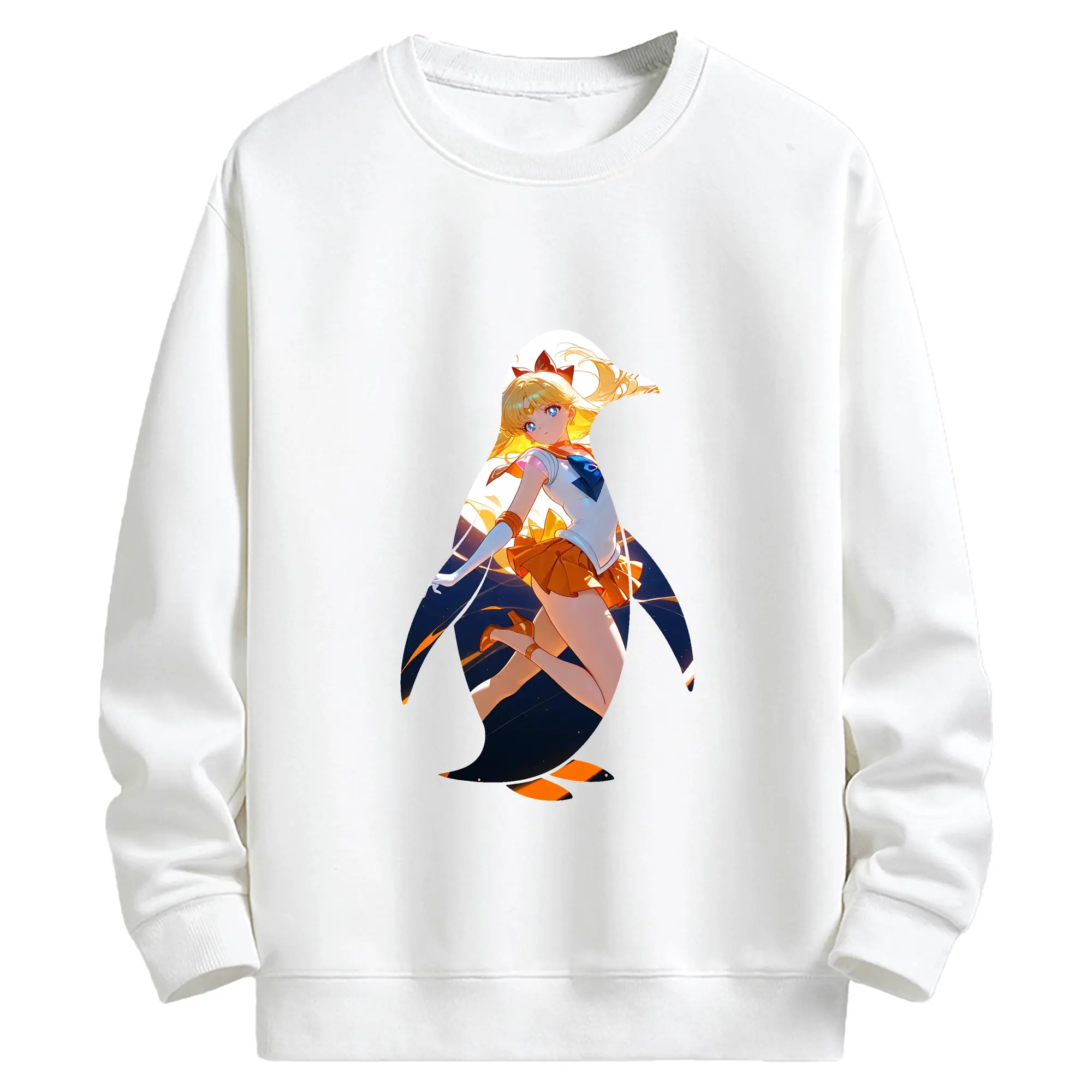 美少女戦士セーラームーン グッズ 愛野 美奈子 - キッズ クルーネックスウェットシャツ ・ フロントプリント ・ 綿80％ ポリエステル20％ ・ 快適 通学 スポーツ 日常使い お散歩用