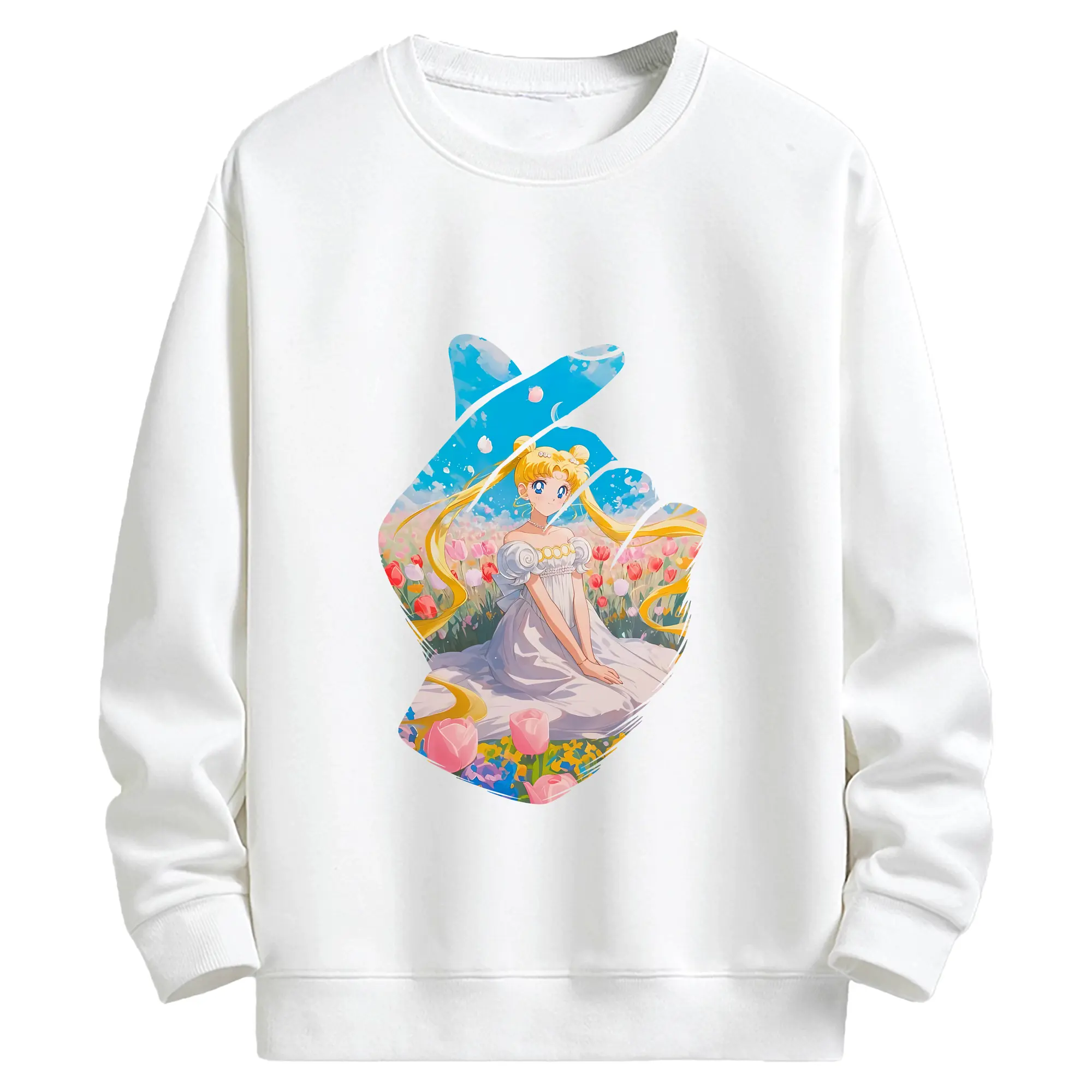 美少女戦士セーラームーン グッズ 愛野 美奈子 - キッズ クルーネックスウェットシャツ ・ フロントプリント ・ 綿80％ ポリエステル20％ ・ 快適 通学 スポーツ 日常使い お散歩用