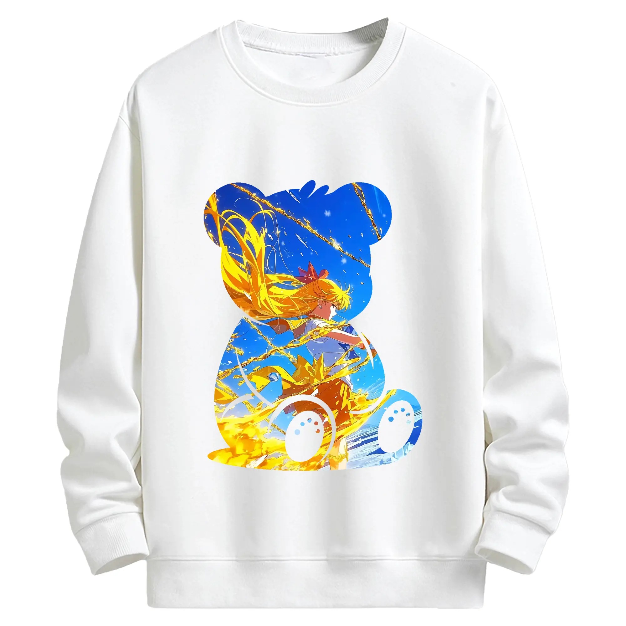 美少女戦士セーラームーン グッズ 愛野 美奈子 - キッズ クルーネックスウェットシャツ ・ フロントプリント ・ 綿80％ ポリエステル20％ ・ 快適 通学 スポーツ 日常使い お散歩用