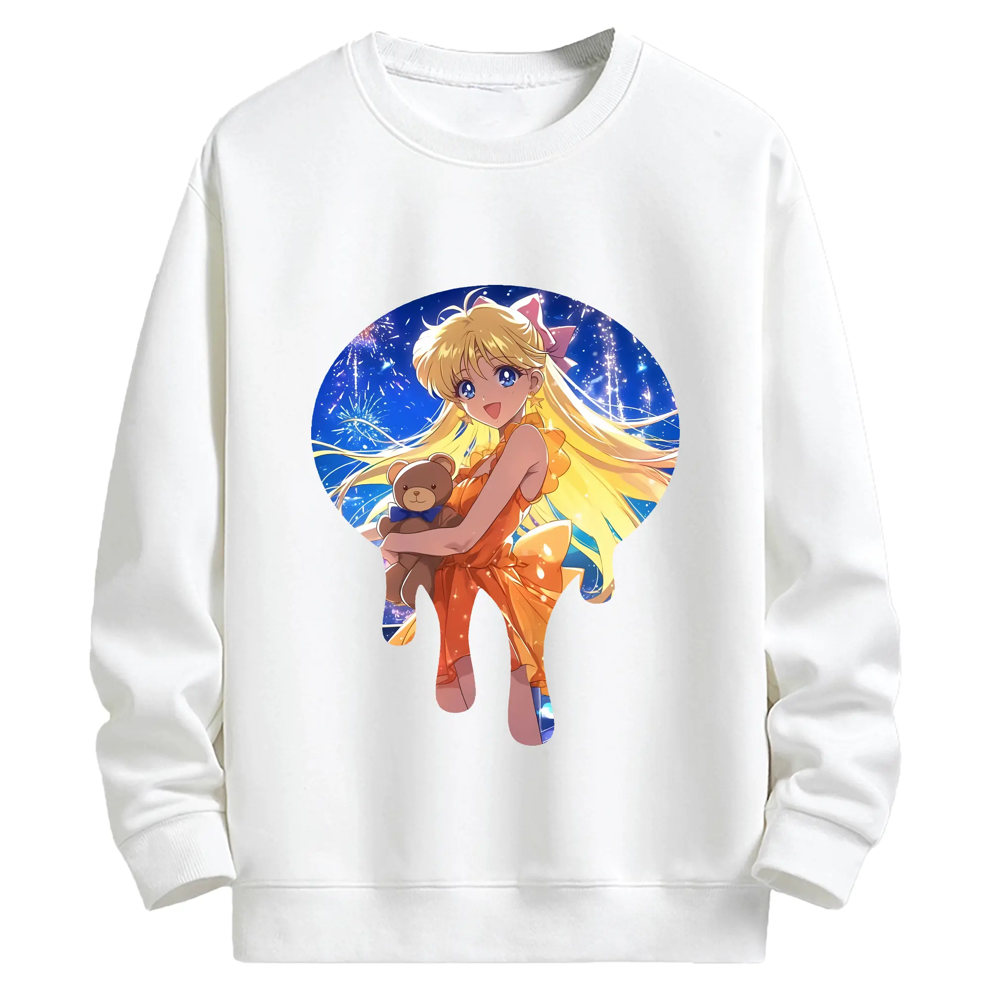美少女戦士セーラームーン グッズ 愛野 美奈子 - キッズ クルーネックスウェットシャツ ・ フロントプリント ・ 綿80％ ポリエステル20％ ・ 快適 通学 スポーツ 日常使い お散歩用