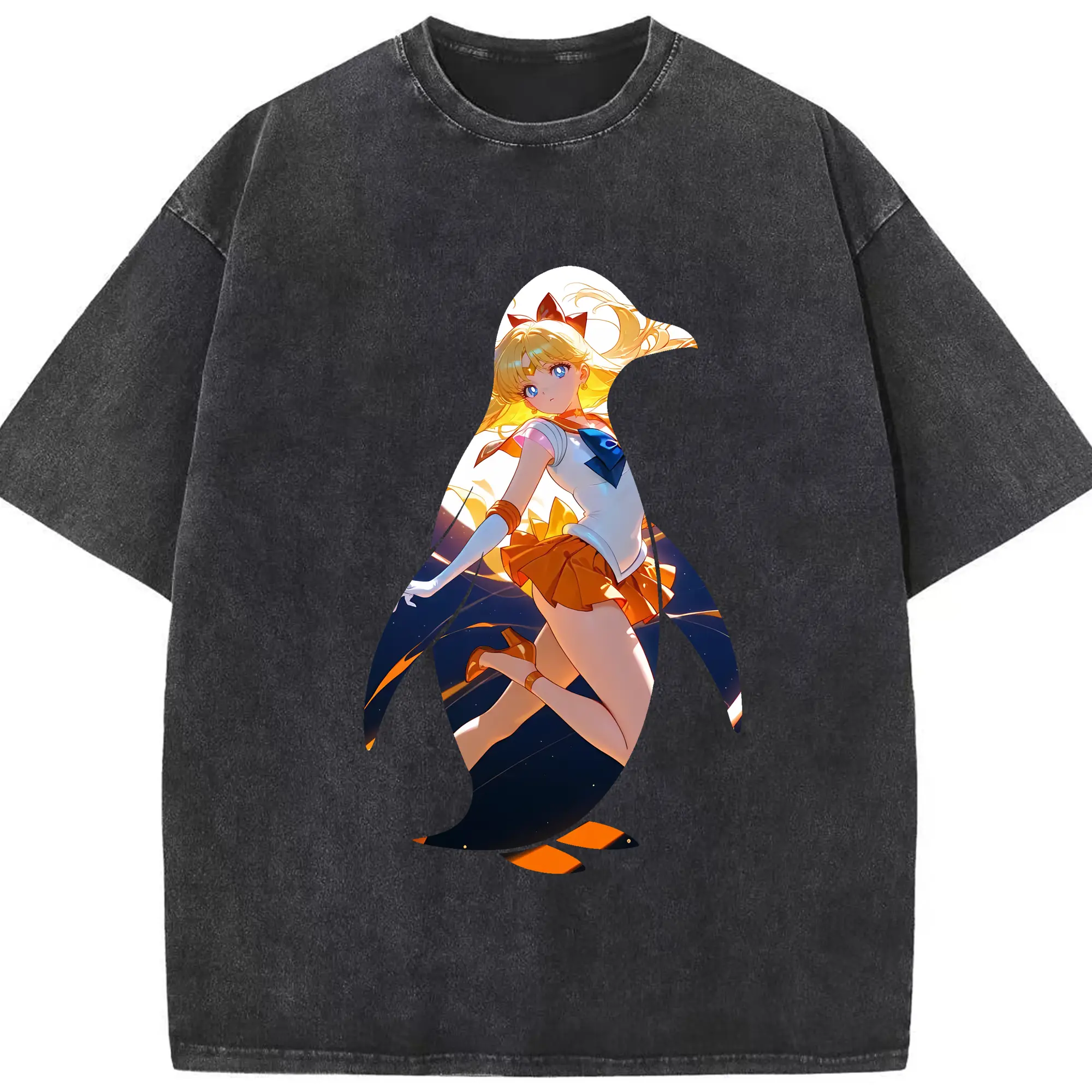 美少女戦士セーラームーン グッズ 愛野 美奈子 - 綿100％ ヴィンテージ風 半袖Tシャツ ・ フロントプリント ・ 柔らか肌触り ・ 通気性 快適 ・ スポーツ カジュアル 外出用