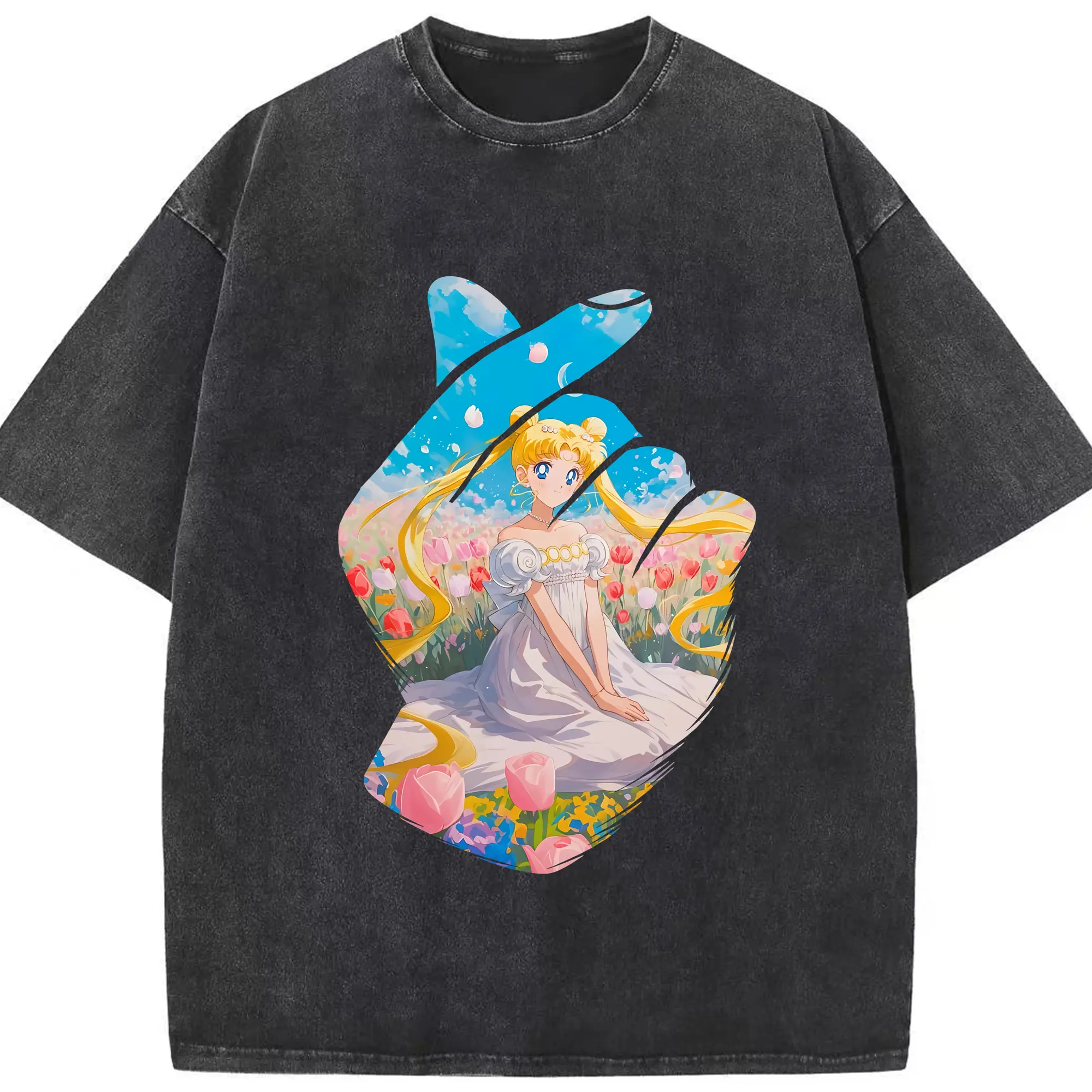 美少女戦士セーラームーン グッズ 愛野 美奈子 - 綿100％ ヴィンテージ風 半袖Tシャツ ・ フロントプリント ・ 柔らか肌触り ・ 通気性 快適 ・ スポーツ カジュアル 外出用