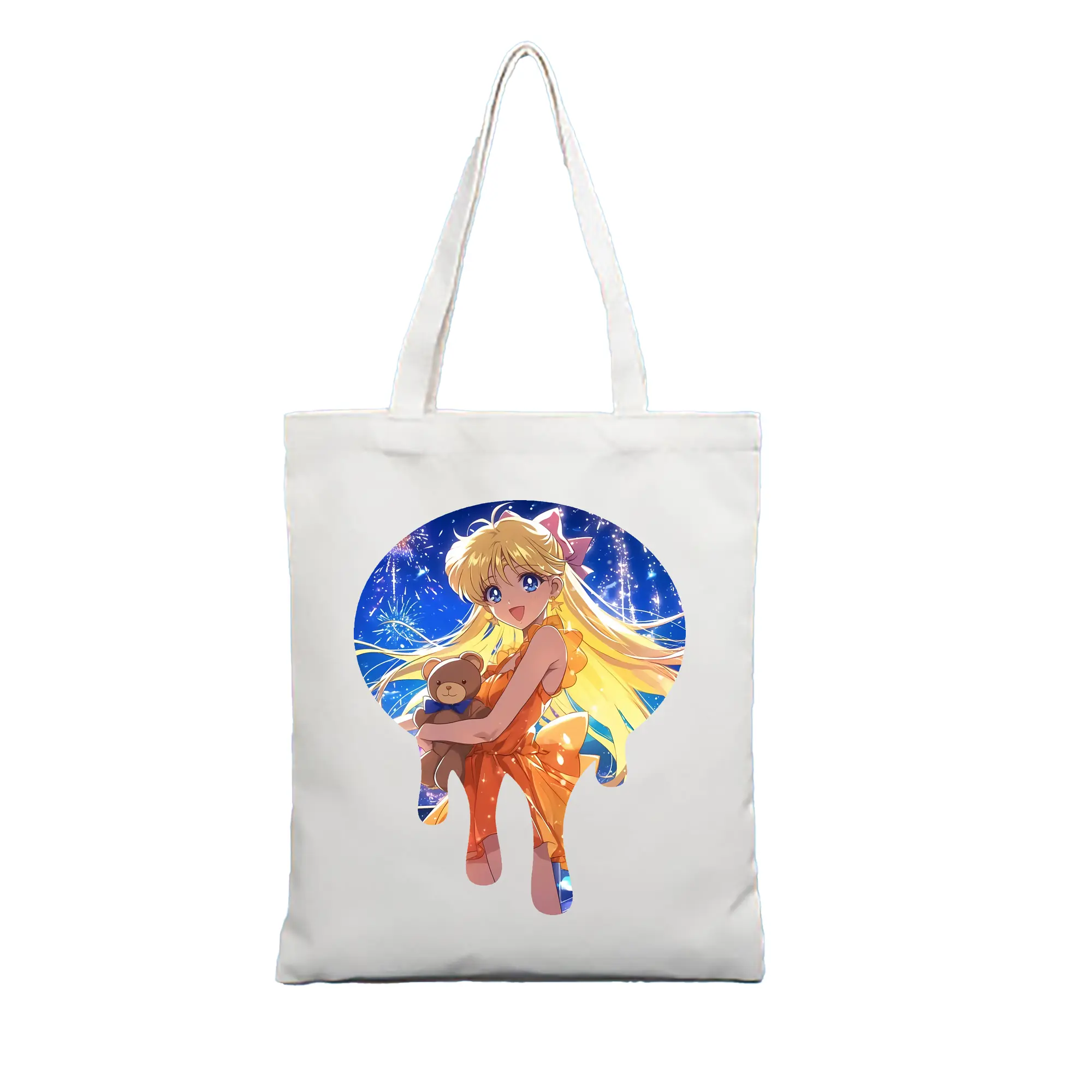 美少女戦士セーラームーン グッズ 愛野 美奈子 - 縦型キャンバス手提げバッグ（トートバッグ） ・ キャンバス素材 ・ ショッピング用 ・ 軽量 丈夫 お手入れ簡単