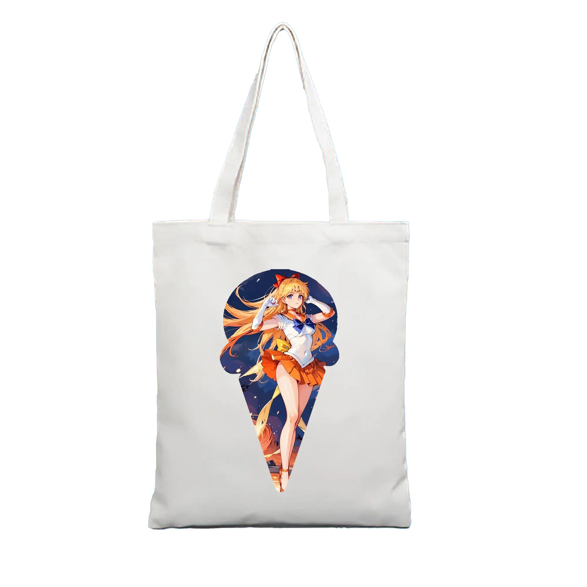 美少女戦士セーラームーン グッズ 愛野 美奈子 - 縦型キャンバス手提げバッグ（トートバッグ） ・ キャンバス素材 ・ ショッピング用 ・ 軽量 丈夫 お手入れ簡単