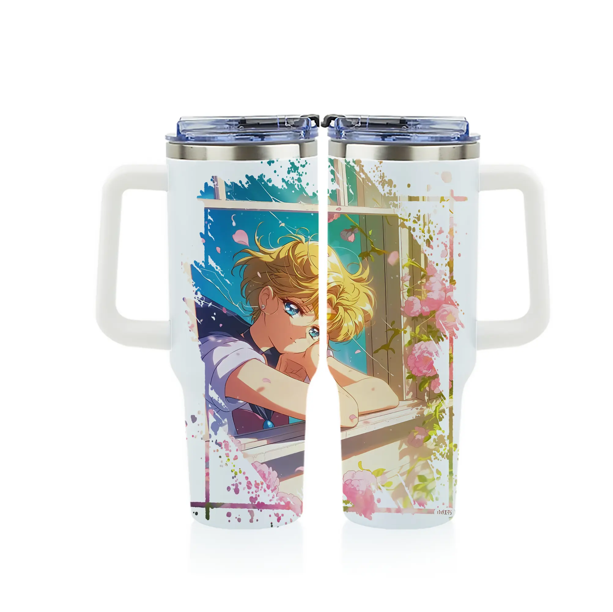 美少女戦士セーラームーン グッズ 天王 はるか - 1200mL フルプリント車用タンブラー ・ 304ステンレス 内側 ・ 201ステンレス 外側 ・ 保温 保冷 ・ 通勤 ドライブ アウトドア用