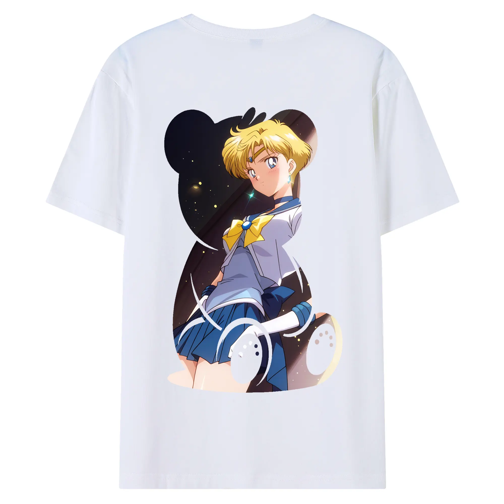 美少女戦士セーラームーン グッズ 天王 はるか - 綿100％ 半袖Tシャツ ・ バックプリント ・ 快適 通気性 ・ 日常使い 散歩 スポーツ用