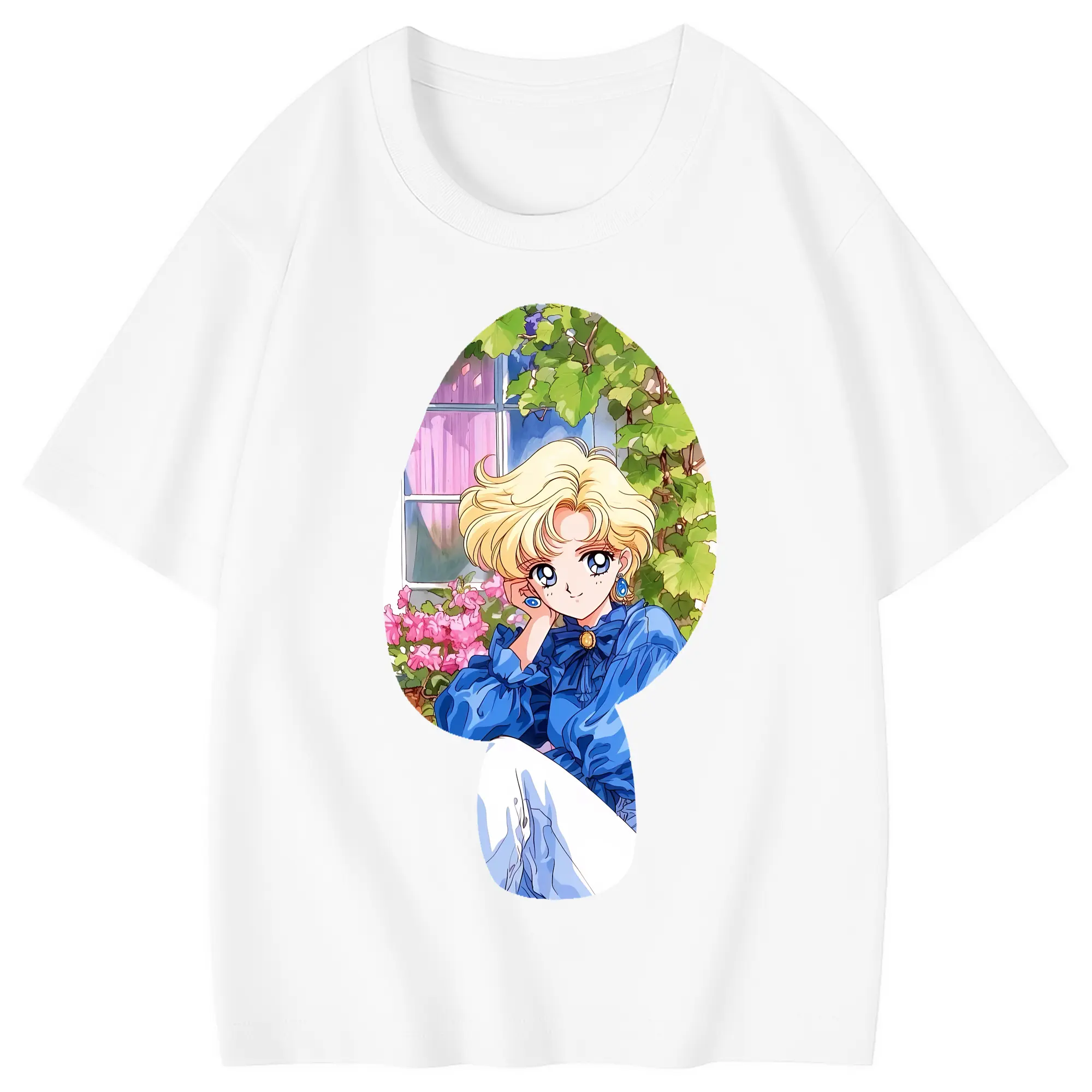 美少女戦士セーラームーン グッズ 天王 はるか - 綿100％ キッズTシャツ ・ フロントプリント ・ 快適 通気性 ・ スポーツ カジュアル 散歩用