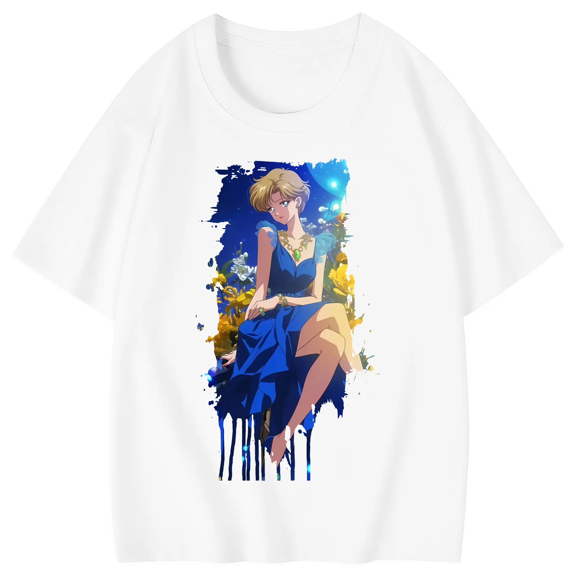 美少女戦士セーラームーン グッズ 天王 はるか - 綿100％ キッズTシャツ ・ フロントプリント ・ 快適 通気性 ・ スポーツ カジュアル 散歩用