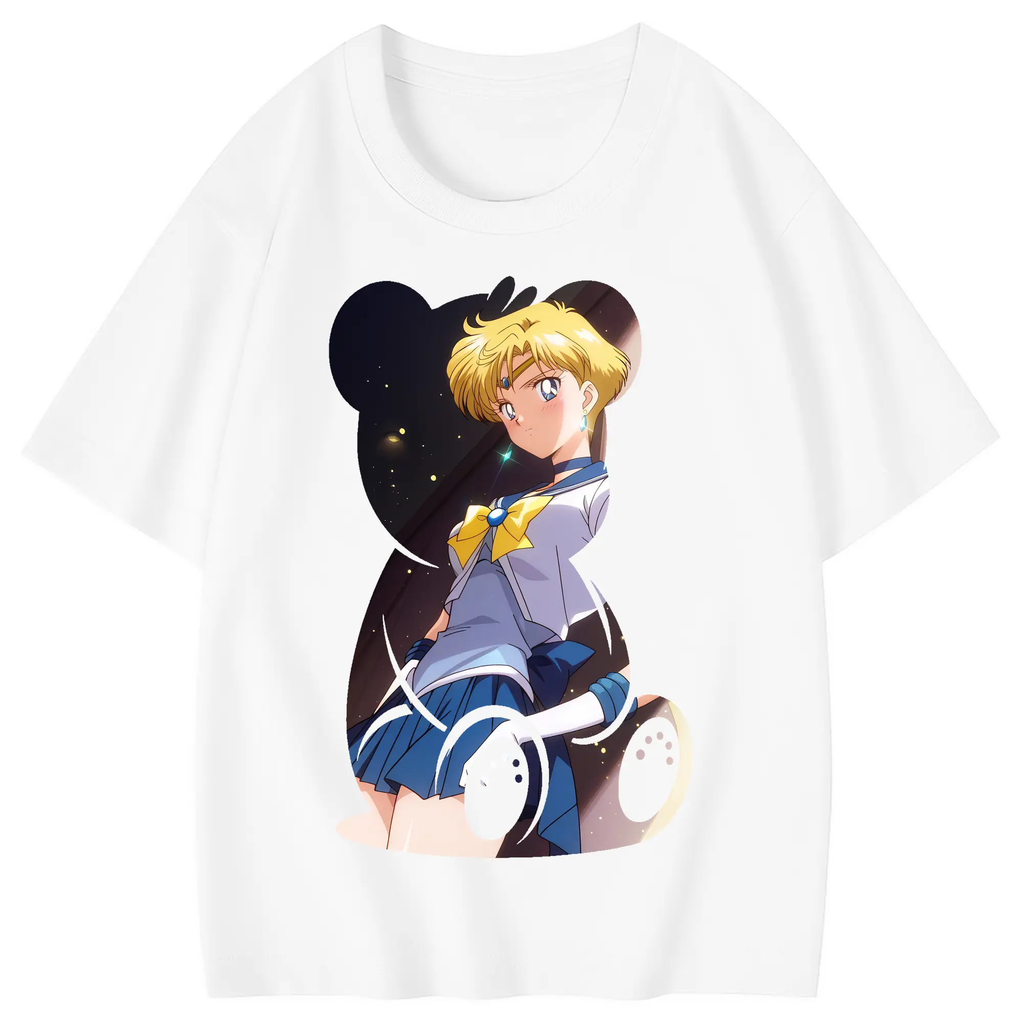 美少女戦士セーラームーン グッズ 天王 はるか - 綿100％ キッズTシャツ ・ フロントプリント ・ 快適 通気性 ・ スポーツ カジュアル 散歩用