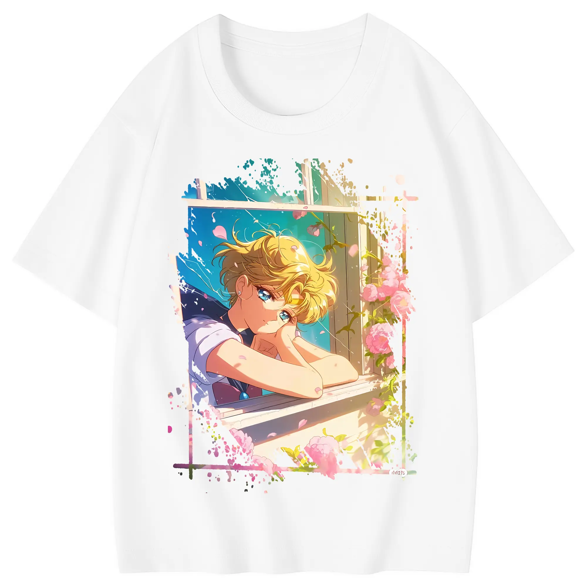 美少女戦士セーラームーン グッズ 天王 はるか - 綿100％ キッズTシャツ ・ フロントプリント ・ 快適 通気性 ・ スポーツ カジュアル 散歩用