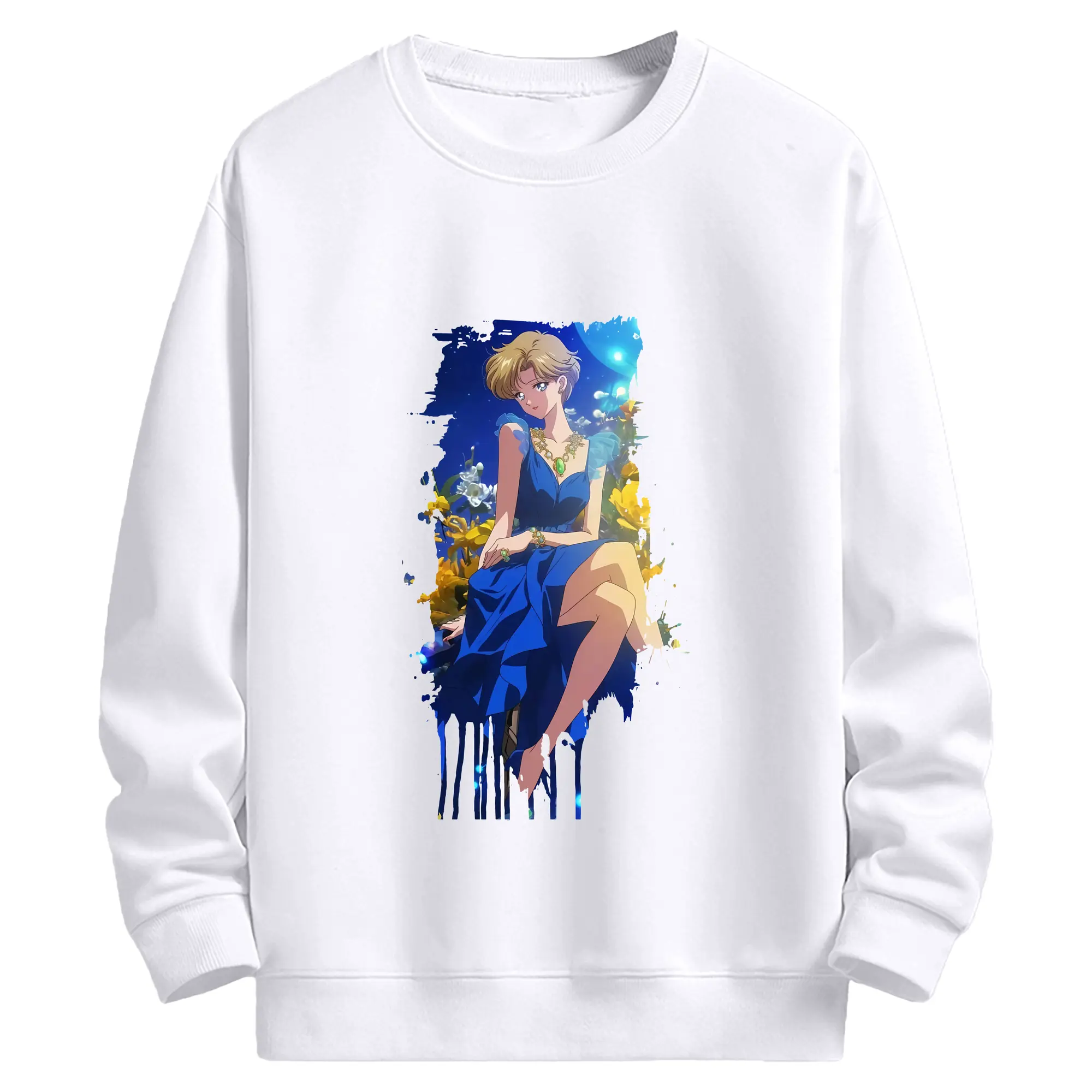 美少女戦士セーラームーン グッズ 天王 はるか - 高品質 クルーネック スウェット ・ コットン59％ ポリエステル41％ ・ ユニセックス 長袖 トレーナー ・ カジュアル デイリー スポーツ 散歩用