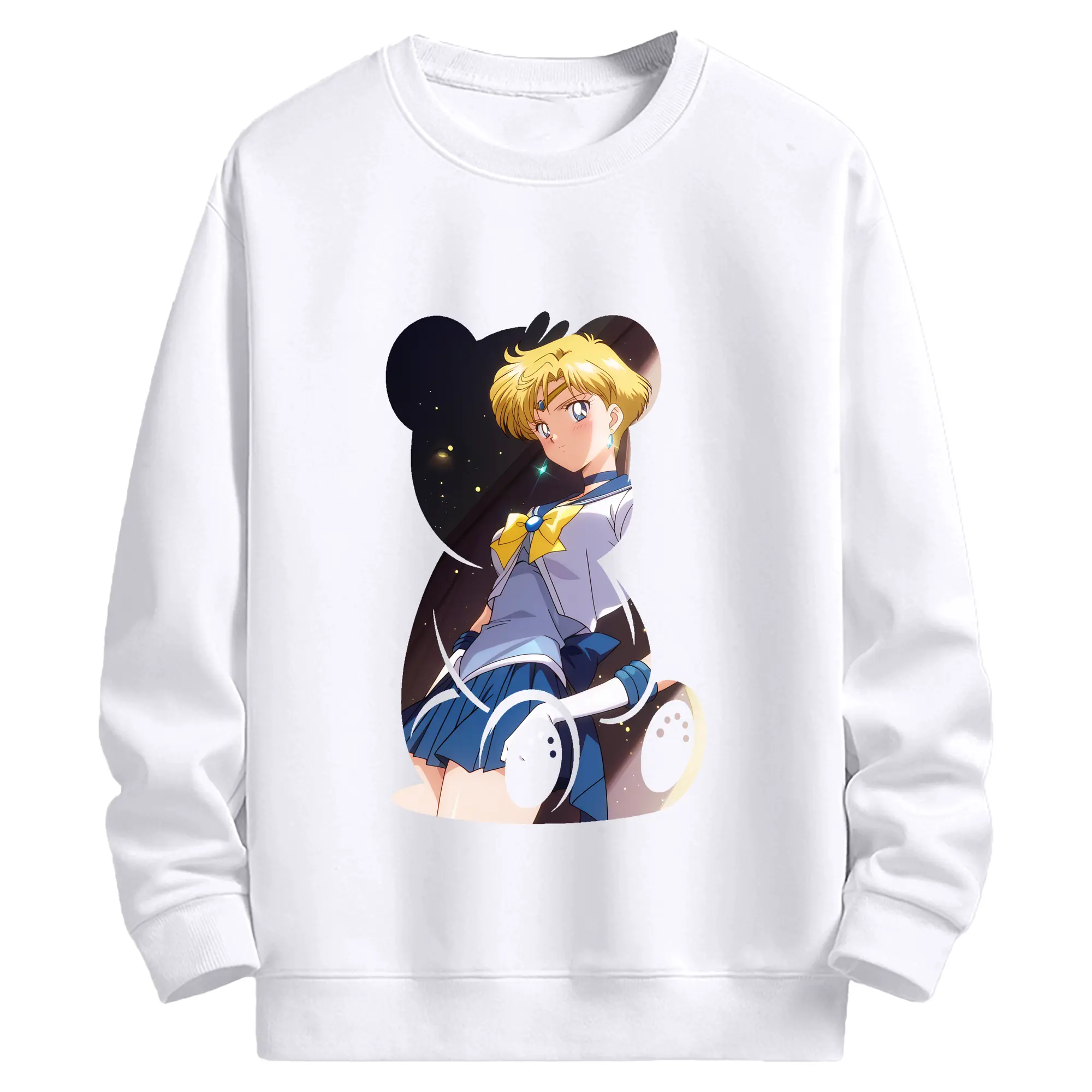 美少女戦士セーラームーン グッズ 天王 はるか - 高品質 クルーネック スウェット ・ コットン59％ ポリエステル41％ ・ ユニセックス 長袖 トレーナー ・ カジュアル デイリー スポーツ 散歩用