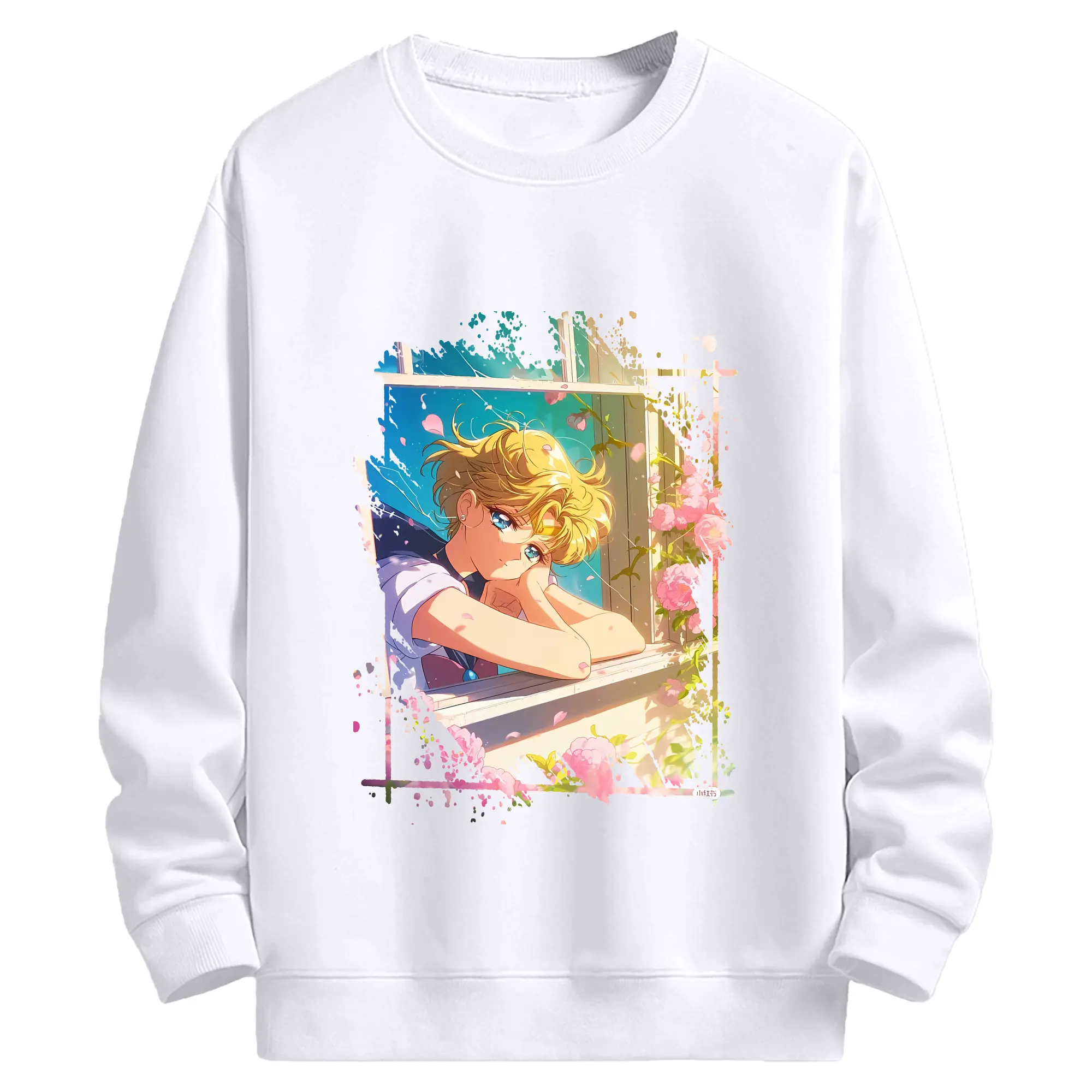 美少女戦士セーラームーン グッズ 天王 はるか - 高品質 クルーネック スウェット ・ コットン59％ ポリエステル41％ ・ ユニセックス 長袖 トレーナー ・ カジュアル デイリー スポーツ 散歩用