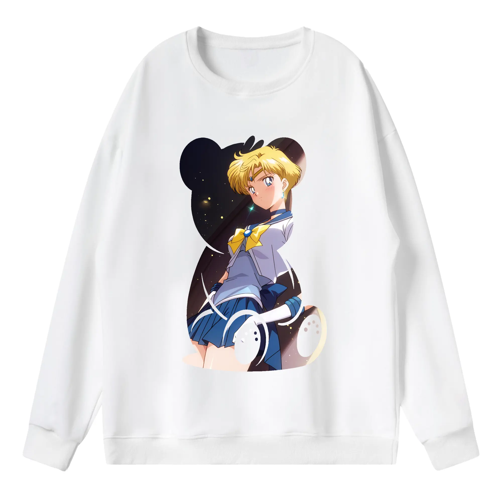 美少女戦士セーラームーン グッズ 天王 はるか - 薄手 クルーネック スウェット 裏毛260g · ポリエステル 春秋向け カジュアル 男女兼用 · トレーナー デイリー スポーツ 散歩に最適