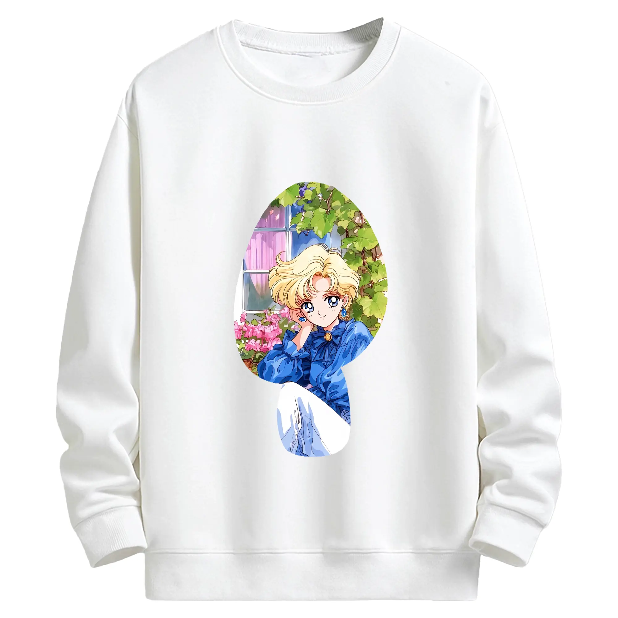 美少女戦士セーラームーン グッズ 天王 はるか - キッズ クルーネックスウェットシャツ ・ フロントプリント ・ 綿80％ ポリエステル20％ ・ 快適 通学 スポーツ 日常使い お散歩用