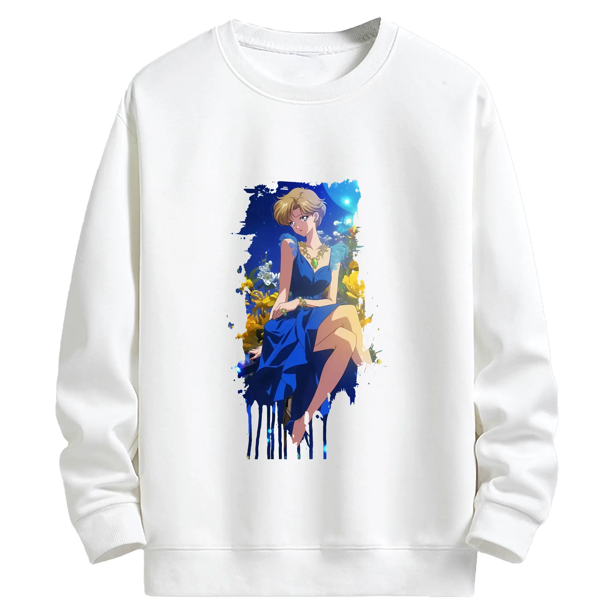 美少女戦士セーラームーン グッズ 天王 はるか - キッズ クルーネックスウェットシャツ ・ フロントプリント ・ 綿80％ ポリエステル20％ ・ 快適 通学 スポーツ 日常使い お散歩用