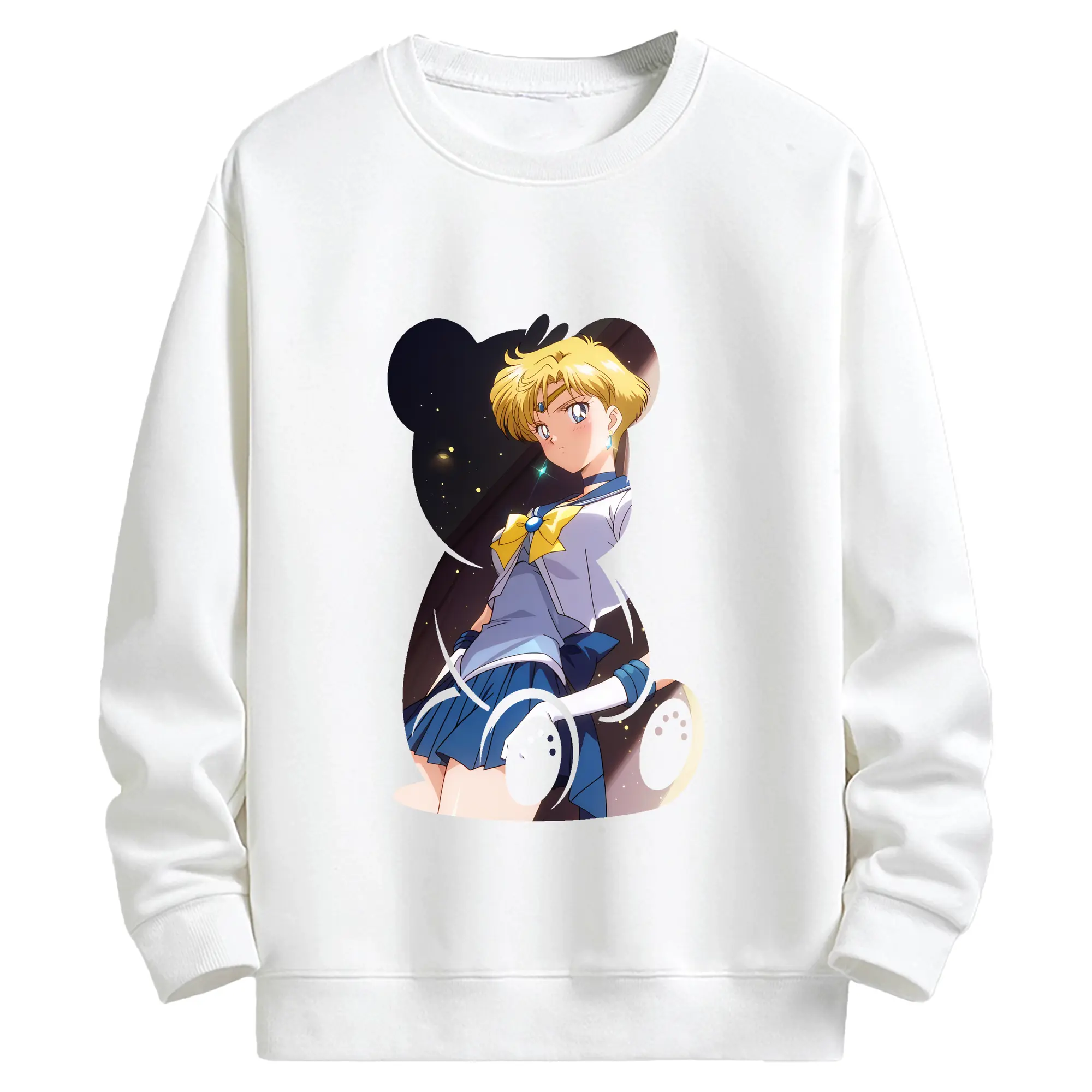 美少女戦士セーラームーン グッズ 天王 はるか - キッズ クルーネックスウェットシャツ ・ フロントプリント ・ 綿80％ ポリエステル20％ ・ 快適 通学 スポーツ 日常使い お散歩用