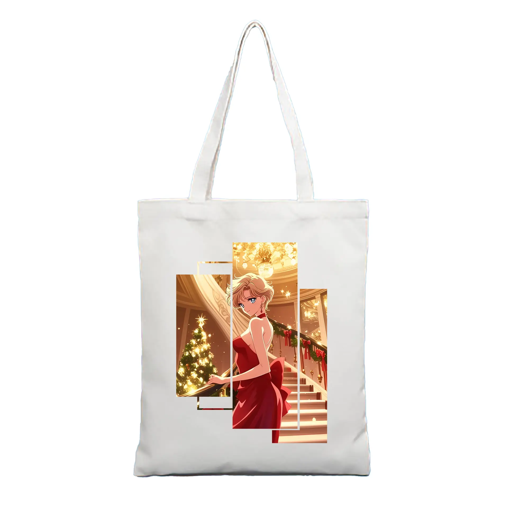 美少女戦士セーラームーン グッズ 天王 はるか - 縦型キャンバス手提げバッグ（トートバッグ） ・ キャンバス素材 ・ ショッピング用 ・ 軽量 丈夫 お手入れ簡単