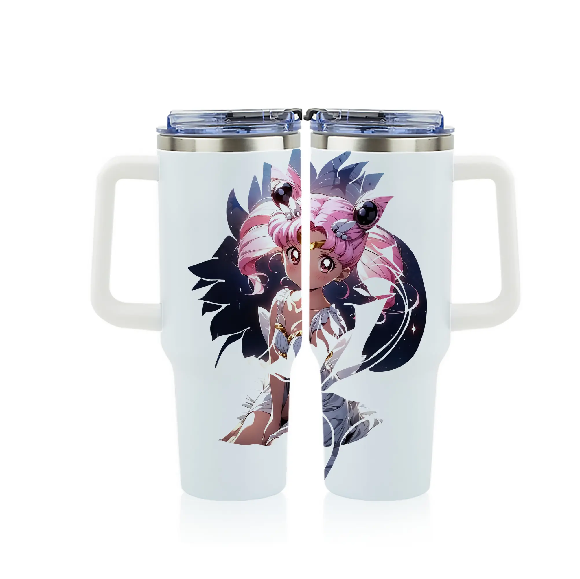 美少女戦士セーラームーン グッズ,ちびうさ - 1200mL フルプリント車用タンブラー ・ 304ステンレス 内側 ・ 201ステンレス 外側 ・ 保温 保冷 ・ 通勤 ドライブ アウトドア用