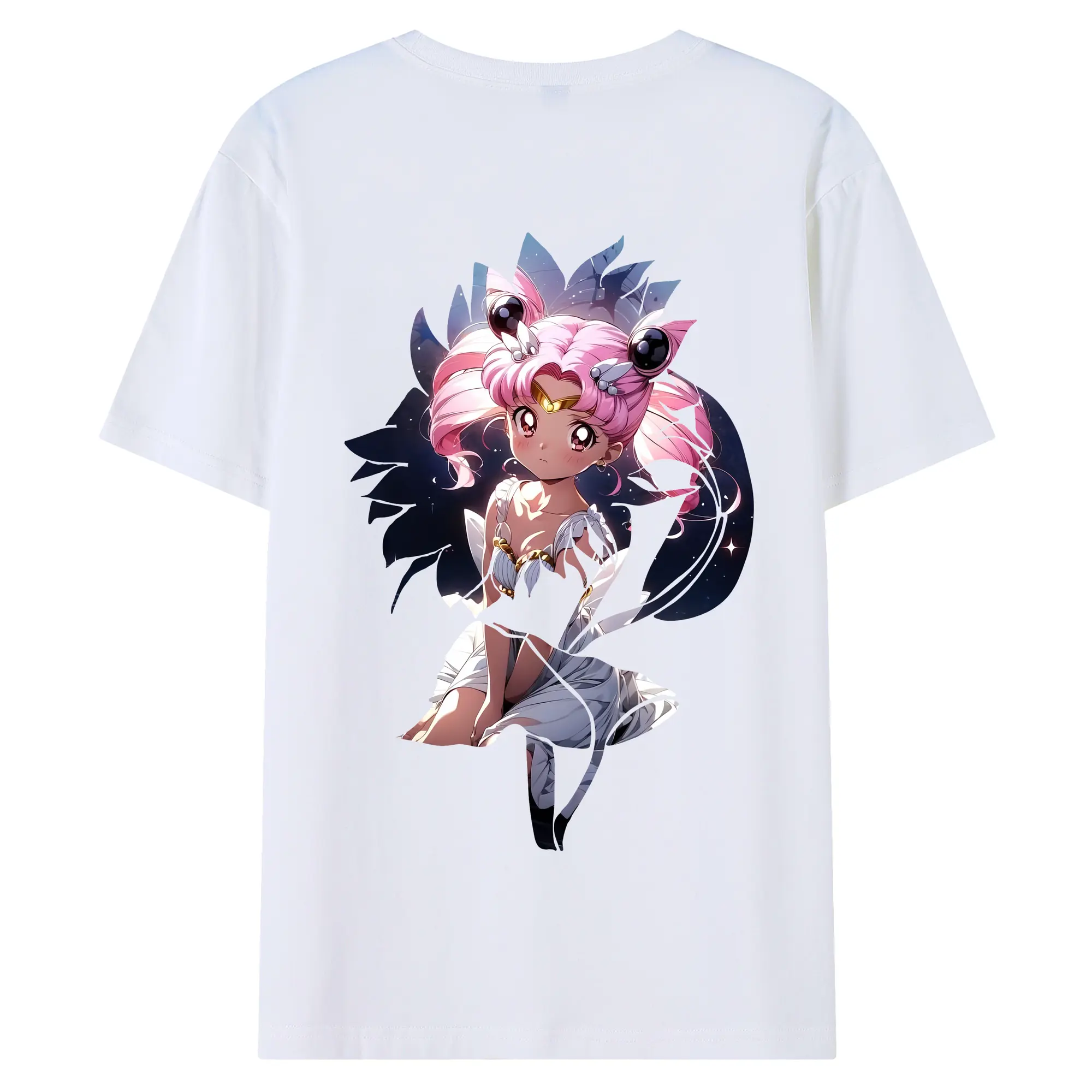 美少女戦士セーラームーン グッズ,ちびうさ - 綿100％ 半袖Tシャツ ・ バックプリント ・ 快適 通気性 ・ 日常使い 散歩 スポーツ用