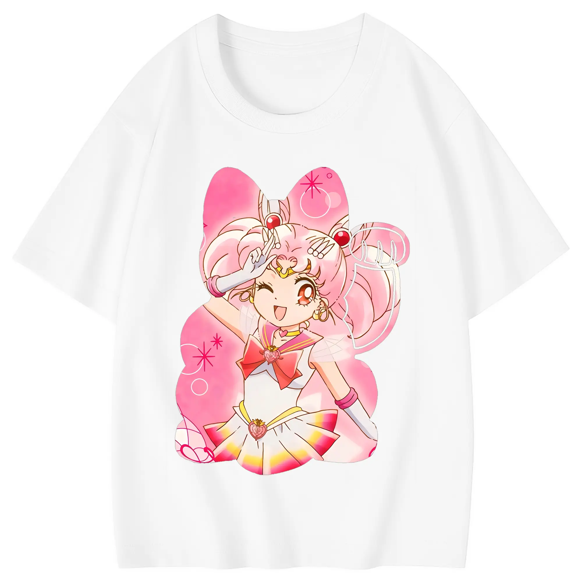 美少女戦士セーラームーン グッズ,ちびうさ - 綿100％ キッズTシャツ ・ フロントプリント ・ 快適 通気性 ・ スポーツ カジュアル 散歩用
