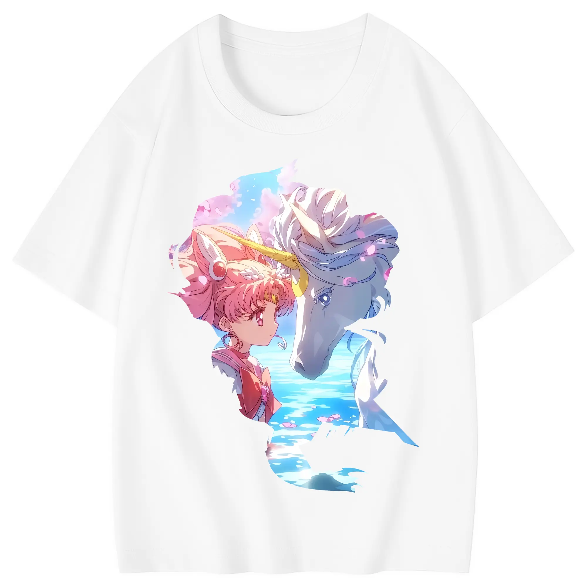 美少女戦士セーラームーン グッズ,ちびうさ - 綿100％ キッズTシャツ ・ フロントプリント ・ 快適 通気性 ・ スポーツ カジュアル 散歩用