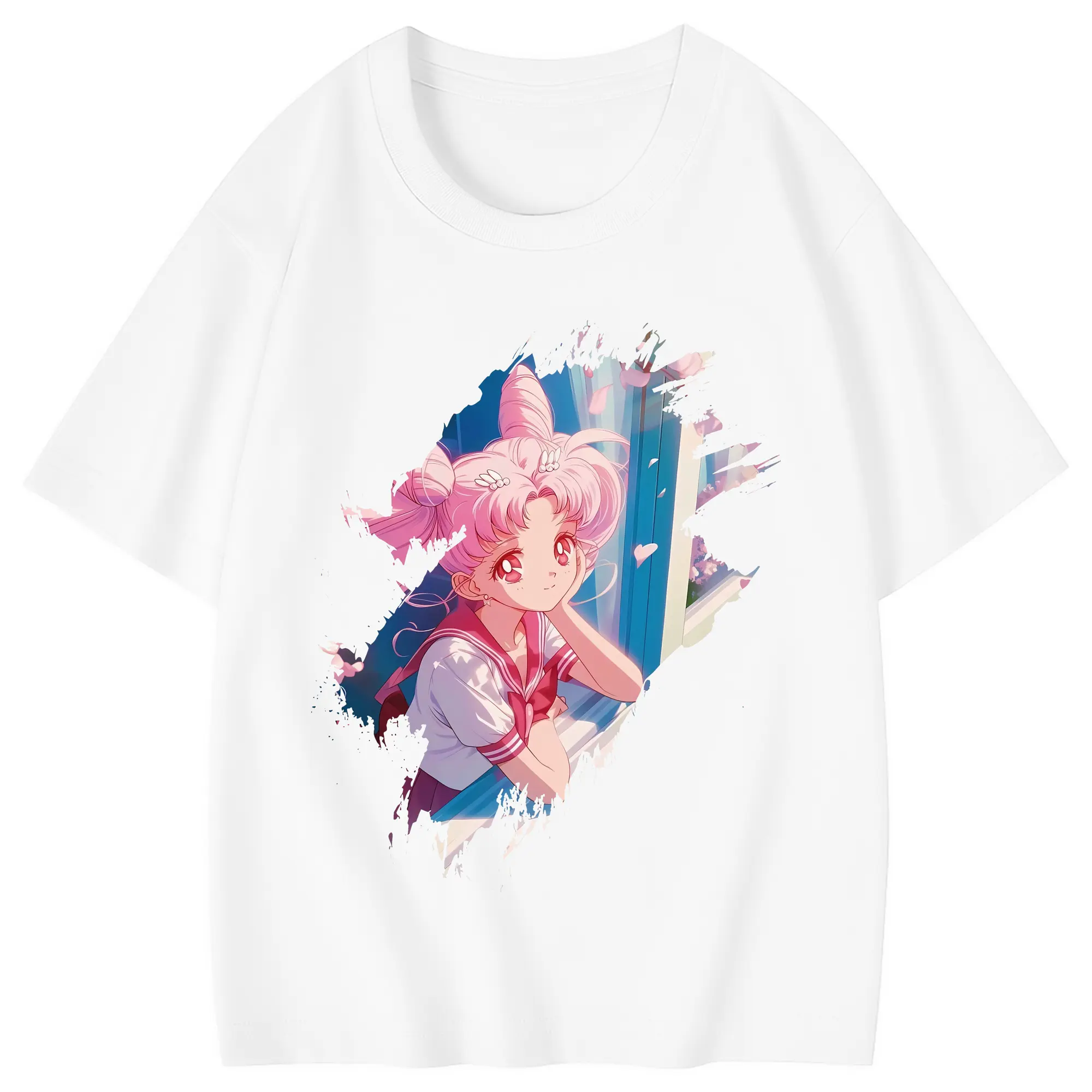美少女戦士セーラームーン グッズ,ちびうさ - 綿100％ キッズTシャツ ・ フロントプリント ・ 快適 通気性 ・ スポーツ カジュアル 散歩用