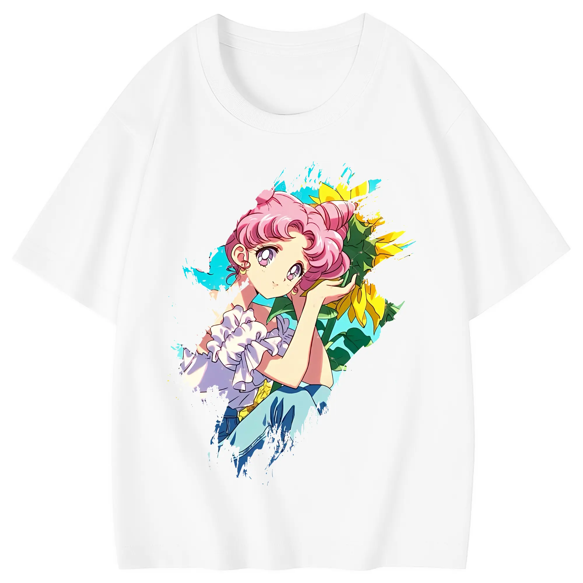 美少女戦士セーラームーン グッズ,ちびうさ - 綿100％ キッズTシャツ ・ フロントプリント ・ 快適 通気性 ・ スポーツ カジュアル 散歩用