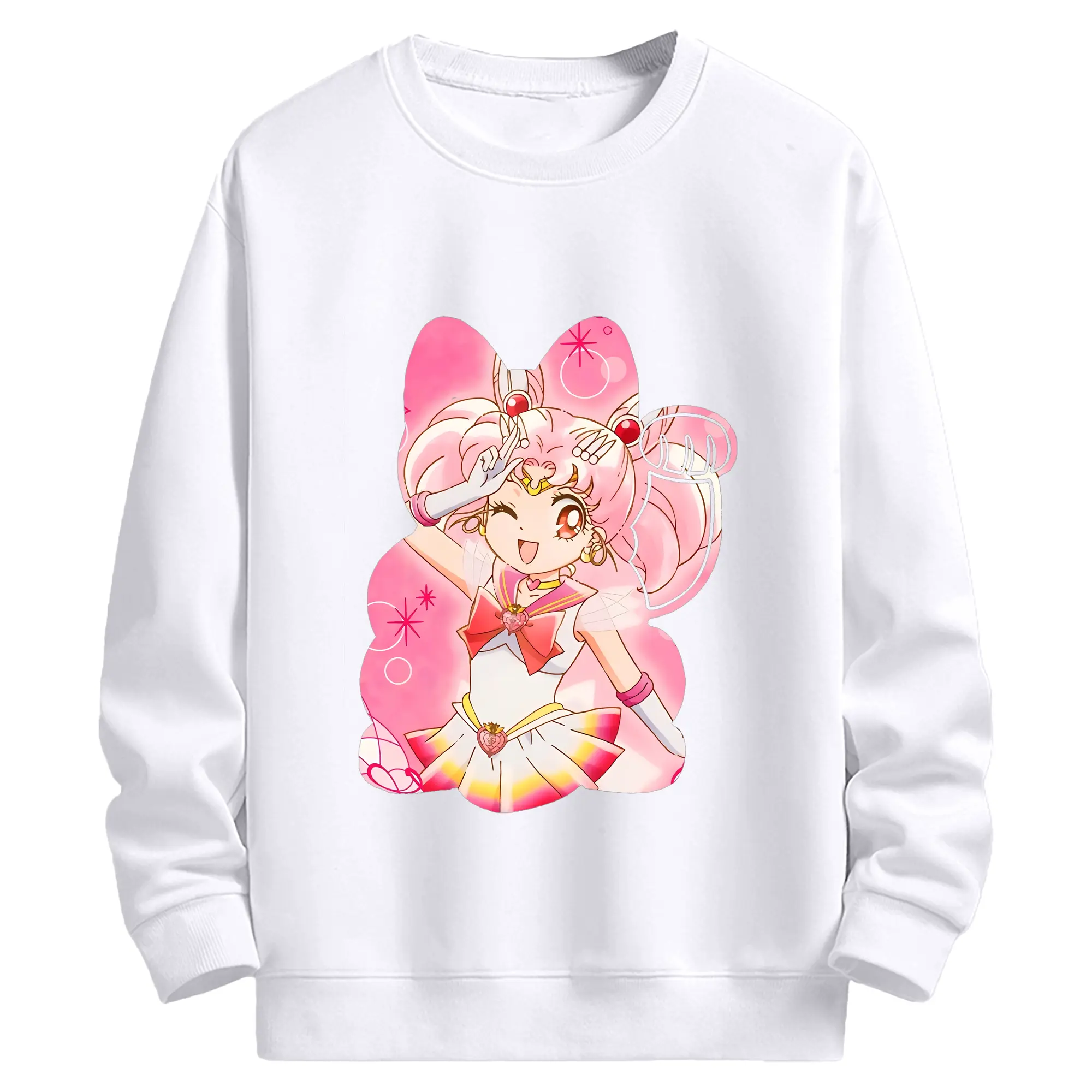 美少女戦士セーラームーン グッズ,ちびうさ - 高品質 クルーネック スウェット ・ コットン59％ ポリエステル41％ ・ ユニセックス 長袖 トレーナー ・ カジュアル デイリー スポーツ 散歩用