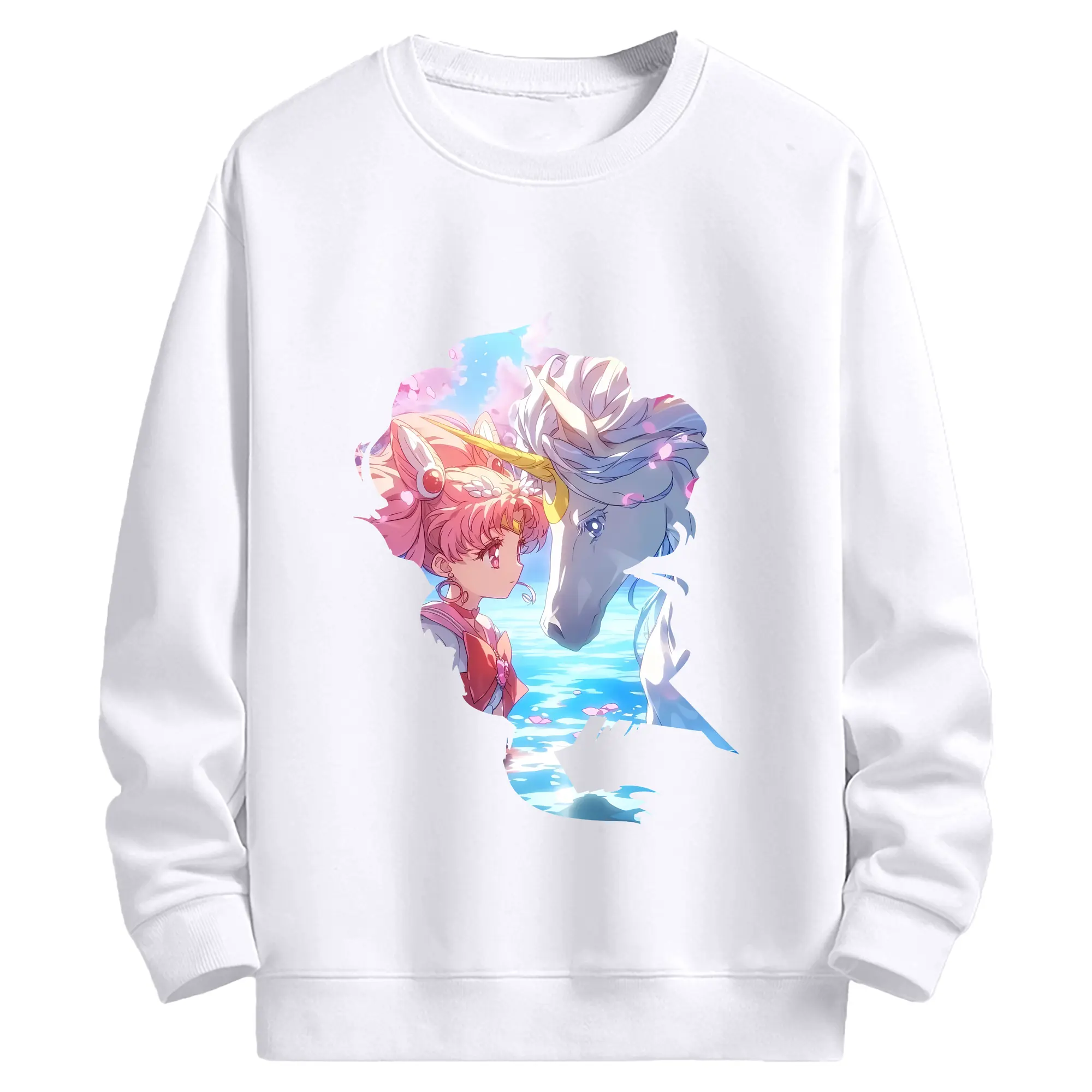 美少女戦士セーラームーン グッズ,ちびうさ - 高品質 クルーネック スウェット ・ コットン59％ ポリエステル41％ ・ ユニセックス 長袖 トレーナー ・ カジュアル デイリー スポーツ 散歩用