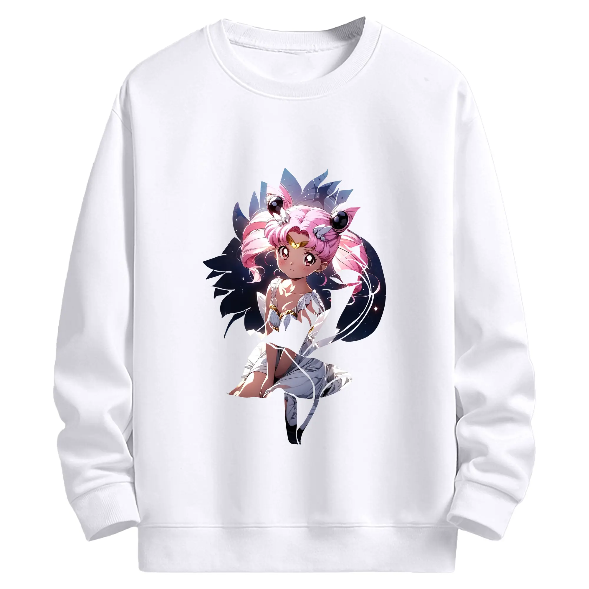 美少女戦士セーラームーン グッズ,ちびうさ - 高品質 クルーネック スウェット ・ コットン59％ ポリエステル41％ ・ ユニセックス 長袖 トレーナー ・ カジュアル デイリー スポーツ 散歩用