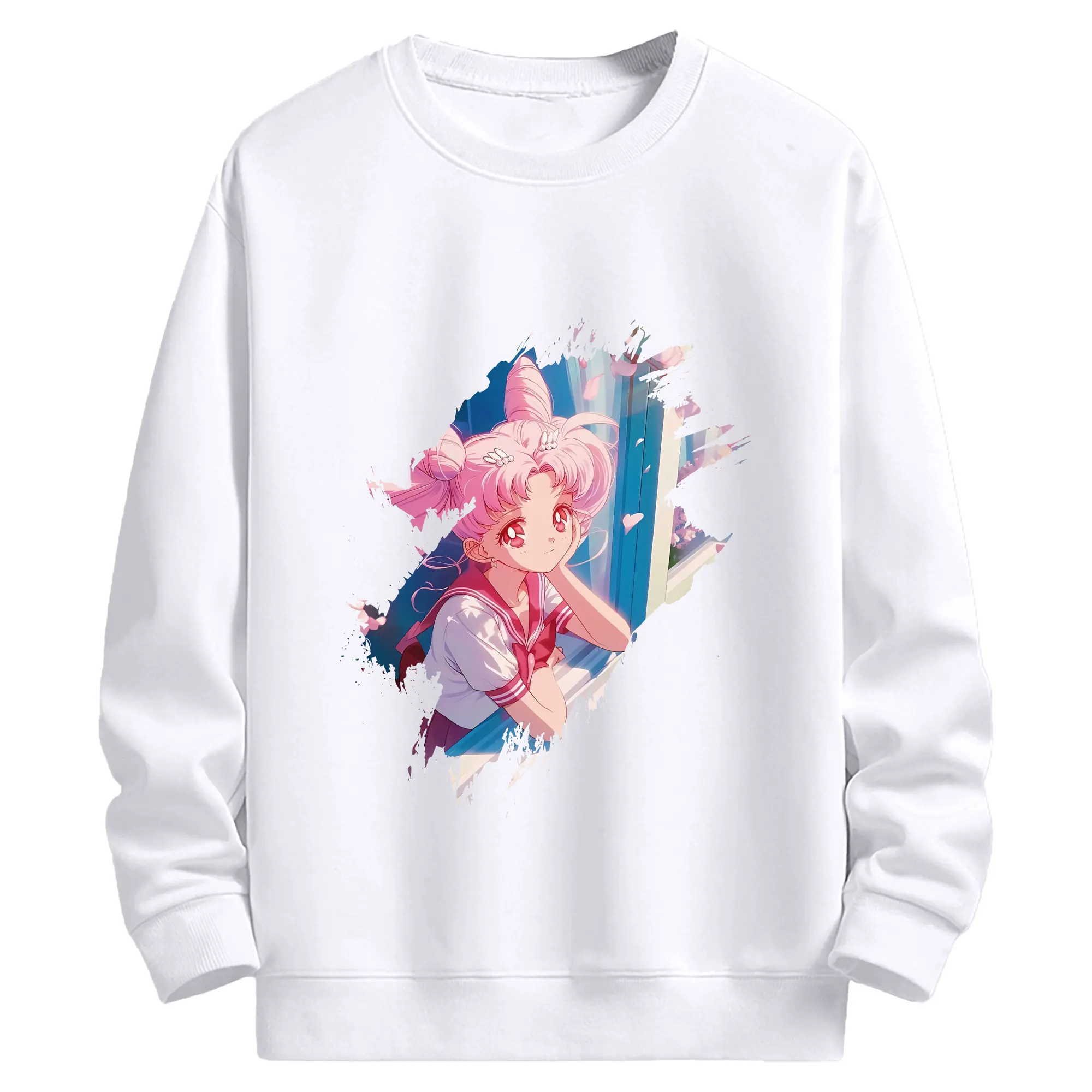 美少女戦士セーラームーン グッズ,ちびうさ - 高品質 クルーネック スウェット ・ コットン59％ ポリエステル41％ ・ ユニセックス 長袖 トレーナー ・ カジュアル デイリー スポーツ 散歩用