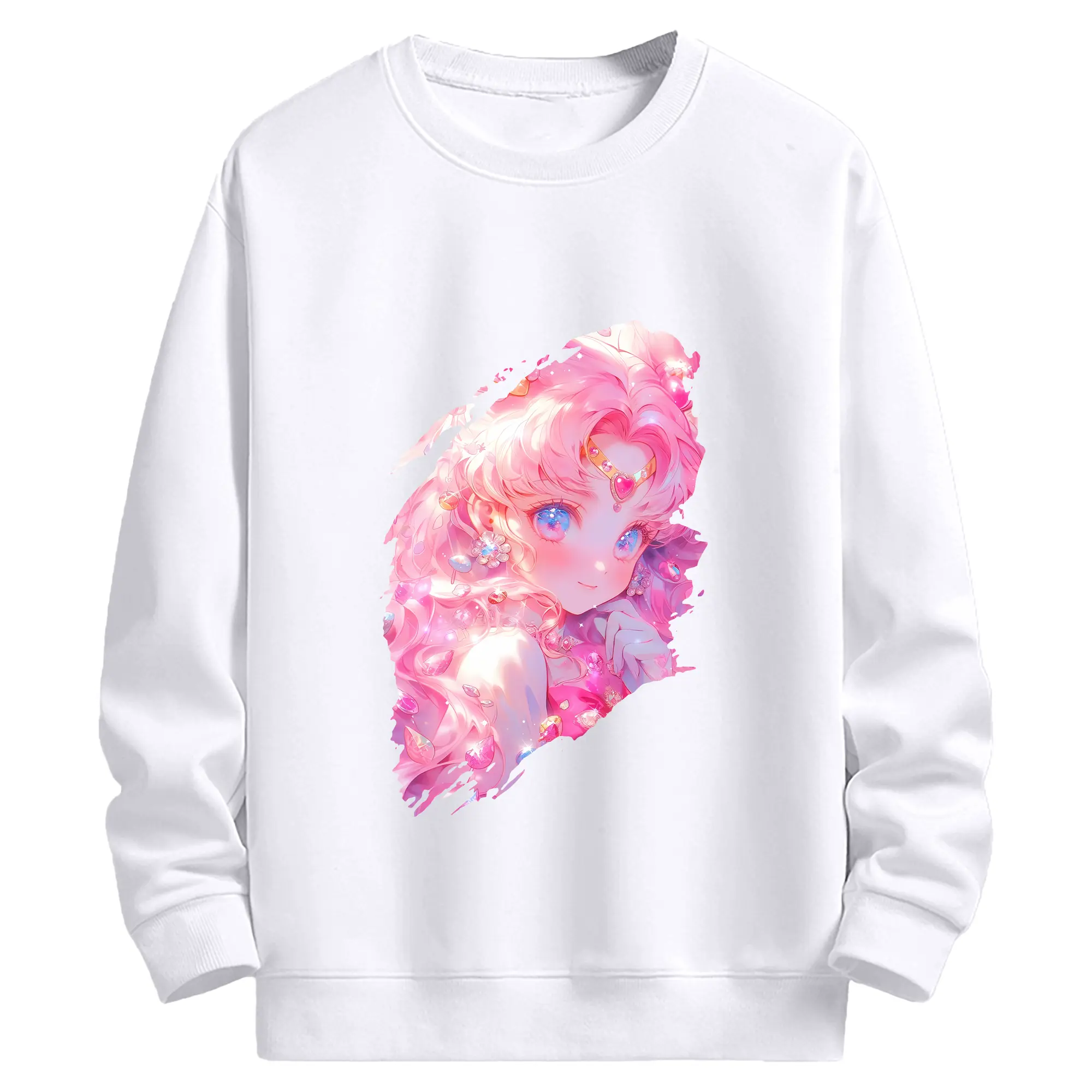 美少女戦士セーラームーン グッズ,ちびうさ - 高品質 クルーネック スウェット ・ コットン59％ ポリエステル41％ ・ ユニセックス 長袖 トレーナー ・ カジュアル デイリー スポーツ 散歩用