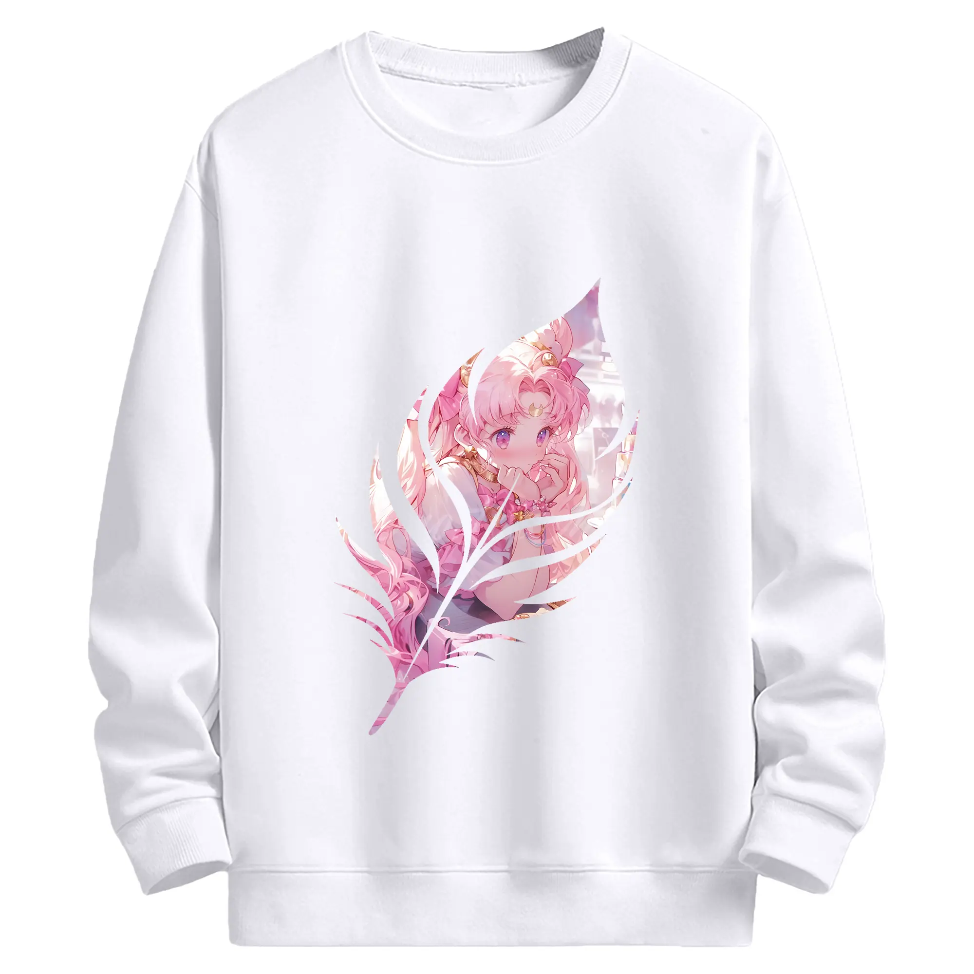 美少女戦士セーラームーン グッズ,ちびうさ - 高品質 クルーネック スウェット ・ コットン59％ ポリエステル41％ ・ ユニセックス 長袖 トレーナー ・ カジュアル デイリー スポーツ 散歩用