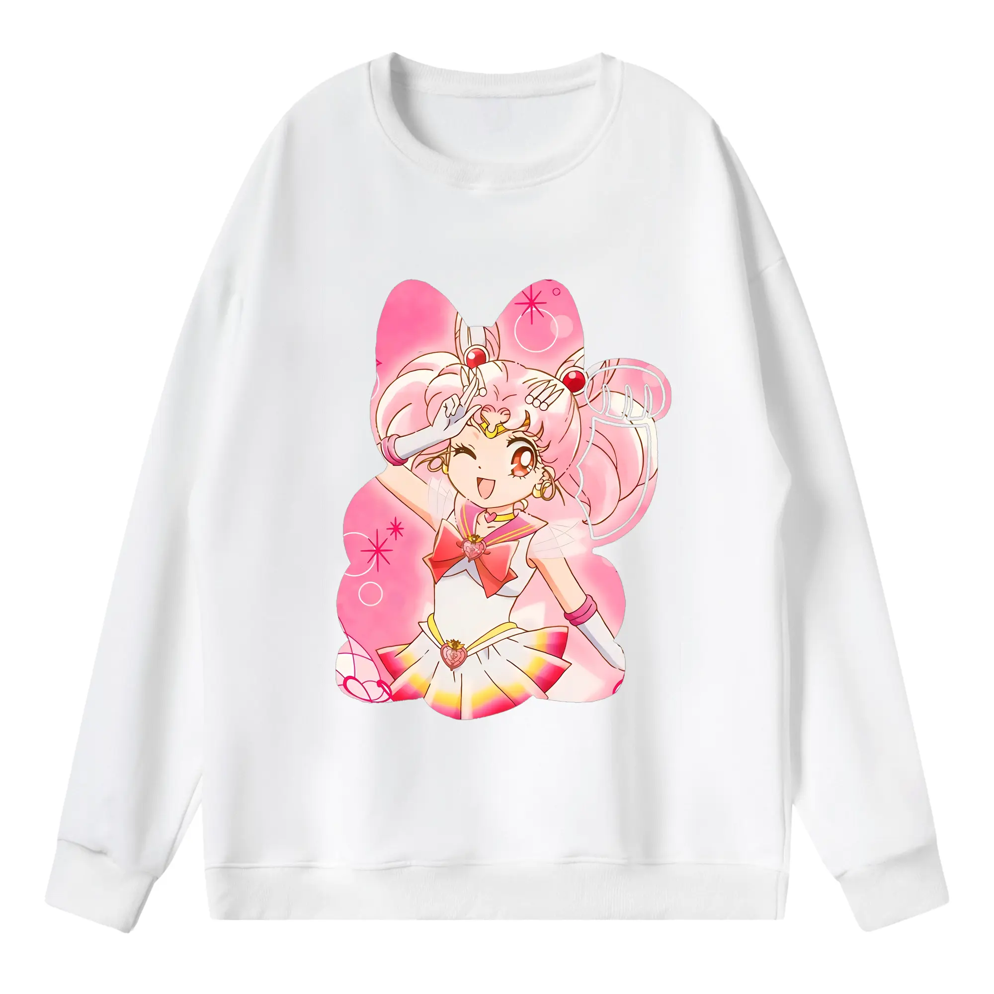 美少女戦士セーラームーン グッズ,ちびうさ - 薄手 クルーネック スウェット 裏毛260g · ポリエステル 春秋向け カジュアル 男女兼用 · トレーナー デイリー スポーツ 散歩に最適