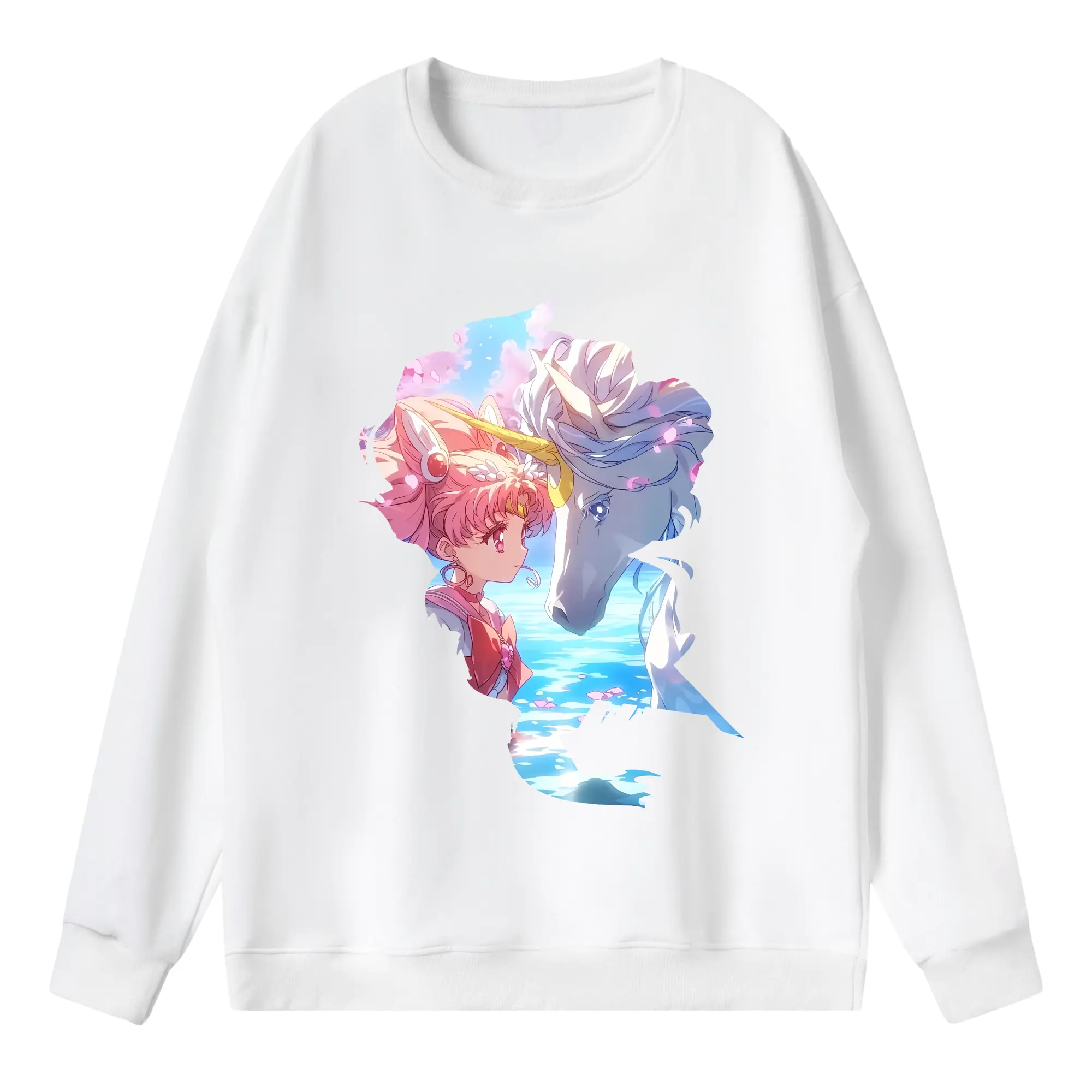 美少女戦士セーラームーン グッズ,ちびうさ - 薄手 クルーネック スウェット 裏毛260g · ポリエステル 春秋向け カジュアル 男女兼用 · トレーナー デイリー スポーツ 散歩に最適