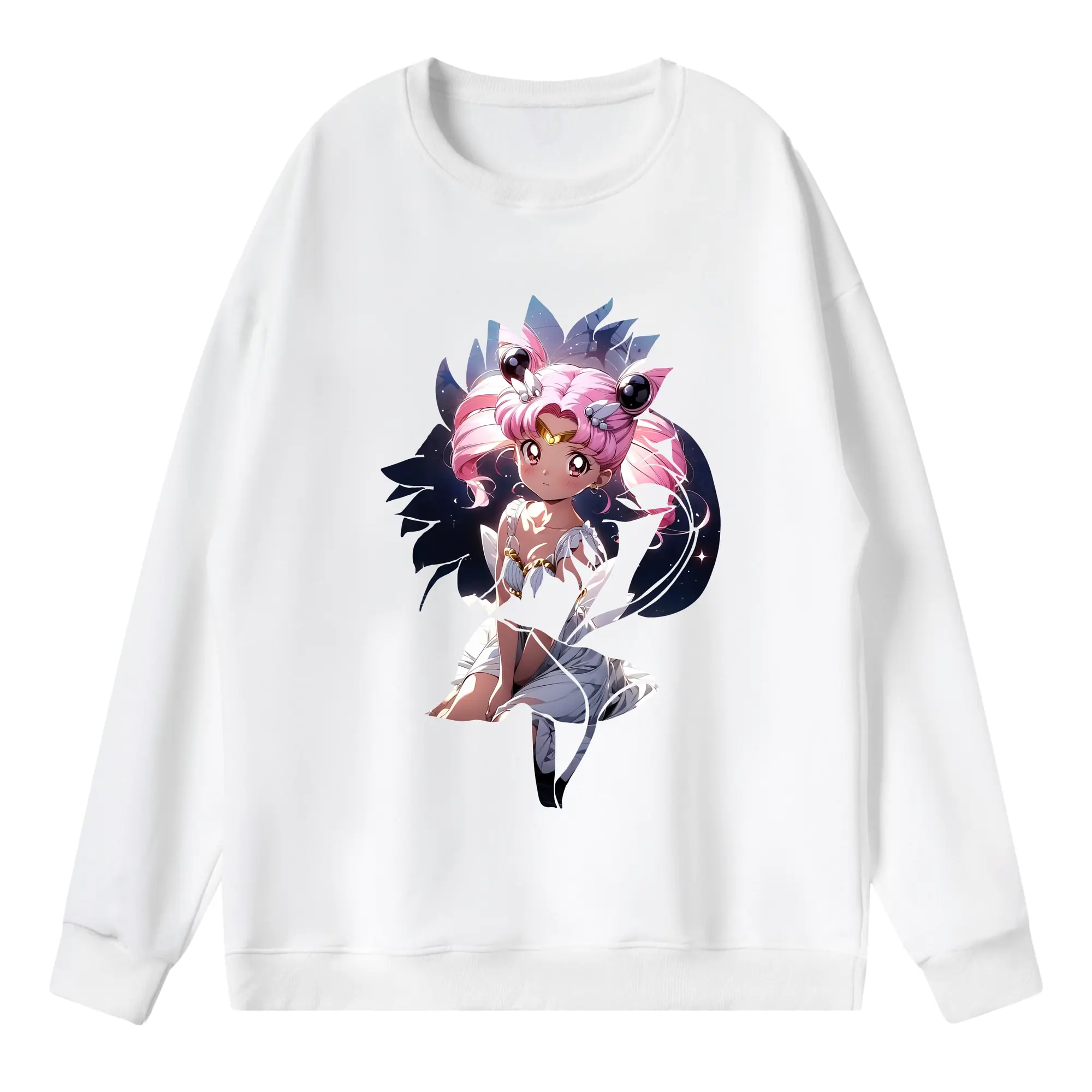 美少女戦士セーラームーン グッズ,ちびうさ - 薄手 クルーネック スウェット 裏毛260g · ポリエステル 春秋向け カジュアル 男女兼用 · トレーナー デイリー スポーツ 散歩に最適