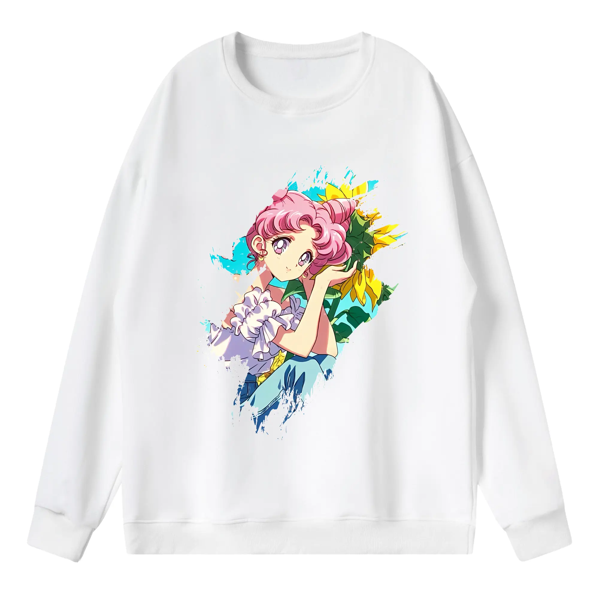 美少女戦士セーラームーン グッズ,ちびうさ - 薄手 クルーネック スウェット 裏毛260g · ポリエステル 春秋向け カジュアル 男女兼用 · トレーナー デイリー スポーツ 散歩に最適