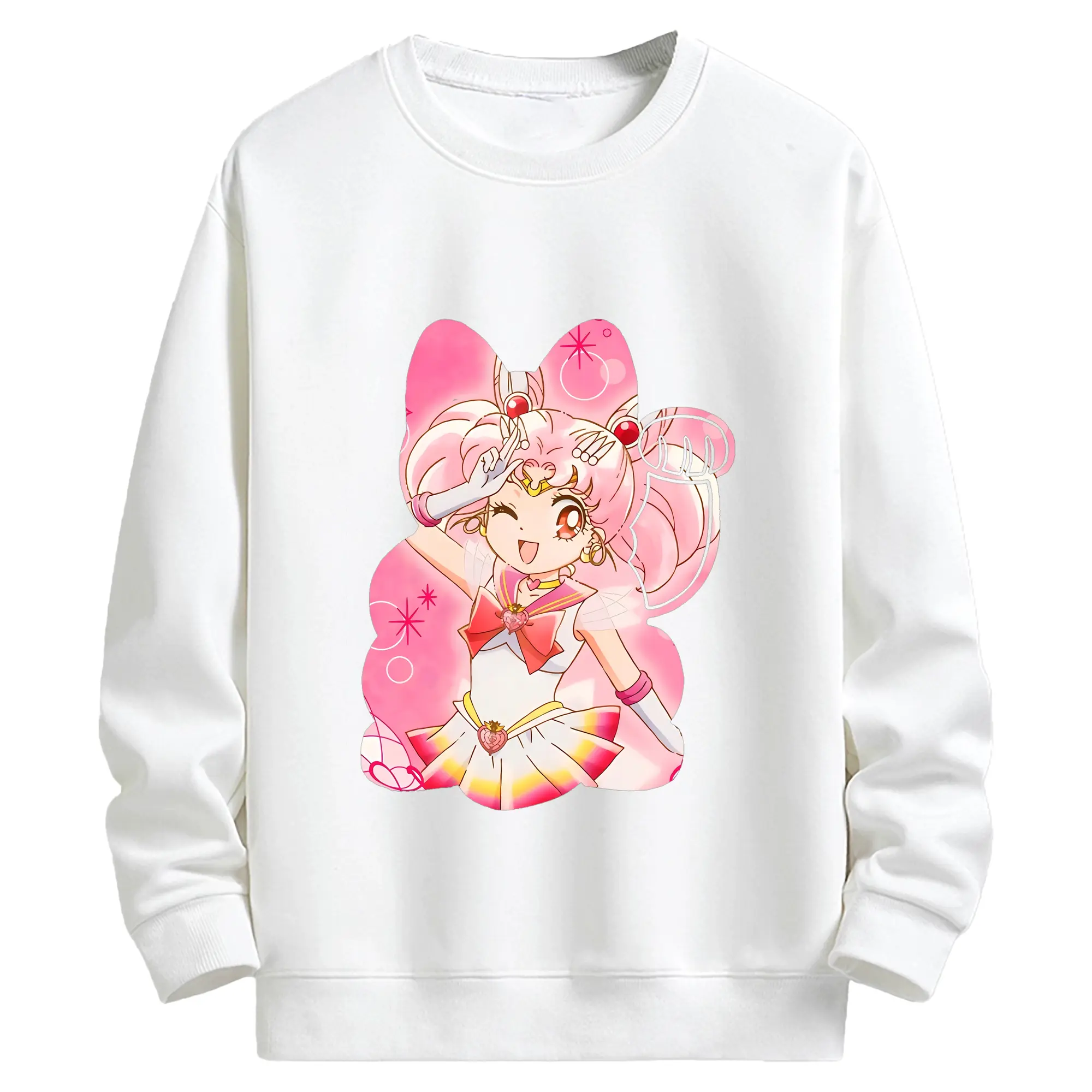 美少女戦士セーラームーン グッズ,ちびうさ - キッズ クルーネックスウェットシャツ ・ フロントプリント ・ 綿80％ ポリエステル20％ ・ 快適 通学 スポーツ 日常使い お散歩用