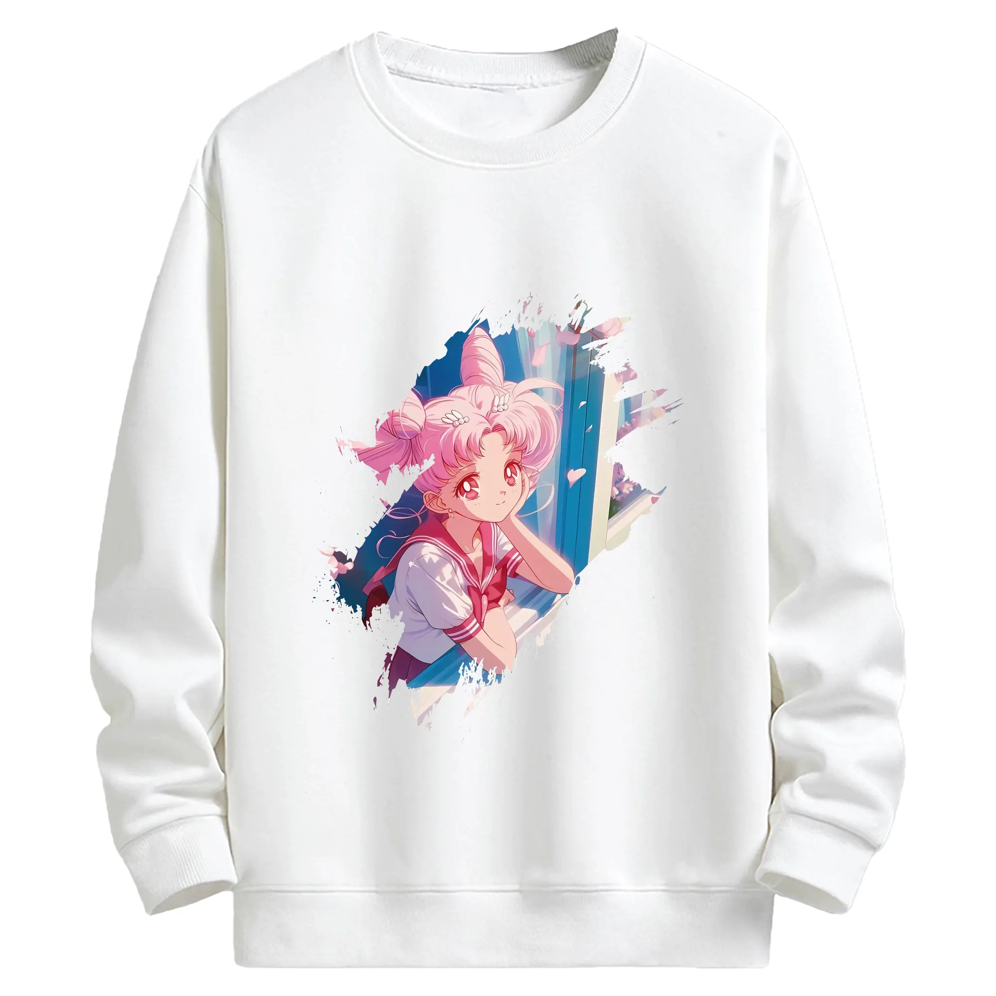 美少女戦士セーラームーン グッズ,ちびうさ - キッズ クルーネックスウェットシャツ ・ フロントプリント ・ 綿80％ ポリエステル20％ ・ 快適 通学 スポーツ 日常使い お散歩用
