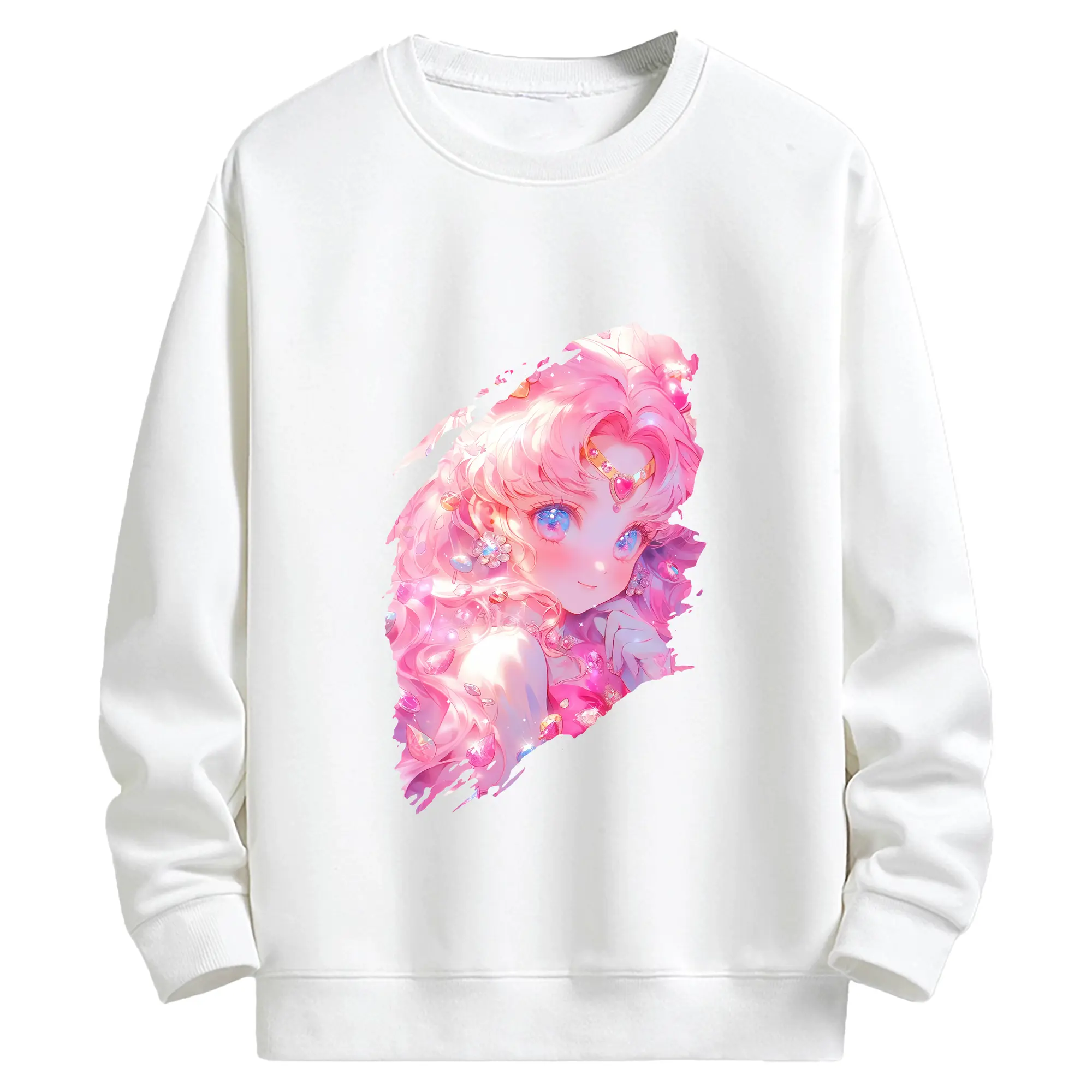 美少女戦士セーラームーン グッズ,ちびうさ - キッズ クルーネックスウェットシャツ ・ フロントプリント ・ 綿80％ ポリエステル20％ ・ 快適 通学 スポーツ 日常使い お散歩用