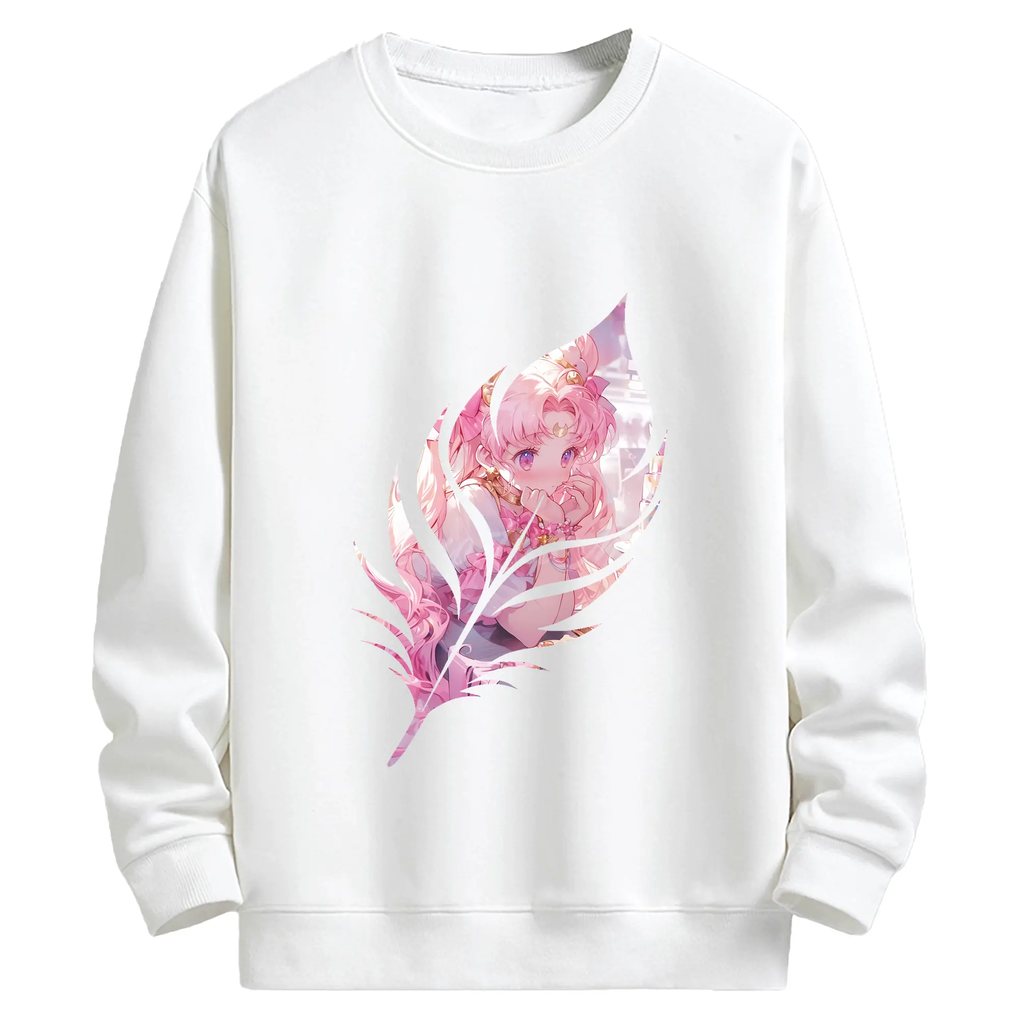 美少女戦士セーラームーン グッズ,ちびうさ - キッズ クルーネックスウェットシャツ ・ フロントプリント ・ 綿80％ ポリエステル20％ ・ 快適 通学 スポーツ 日常使い お散歩用