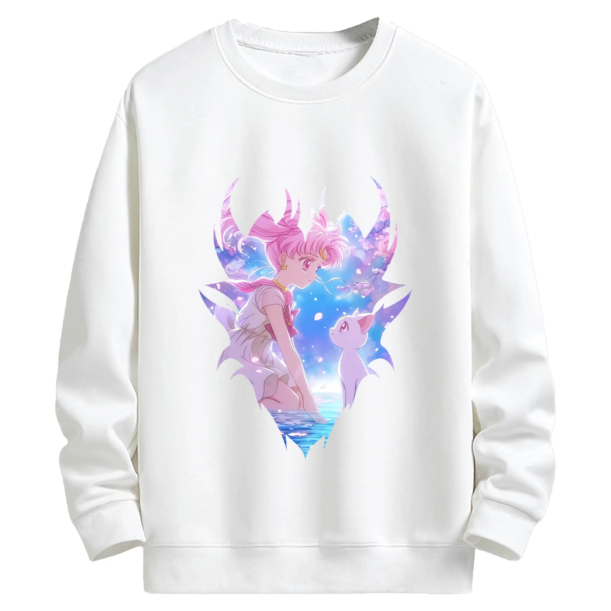 美少女戦士セーラームーン グッズ,ちびうさ - キッズ クルーネックスウェットシャツ ・ フロントプリント ・ 綿80％ ポリエステル20％ ・ 快適 通学 スポーツ 日常使い お散歩用