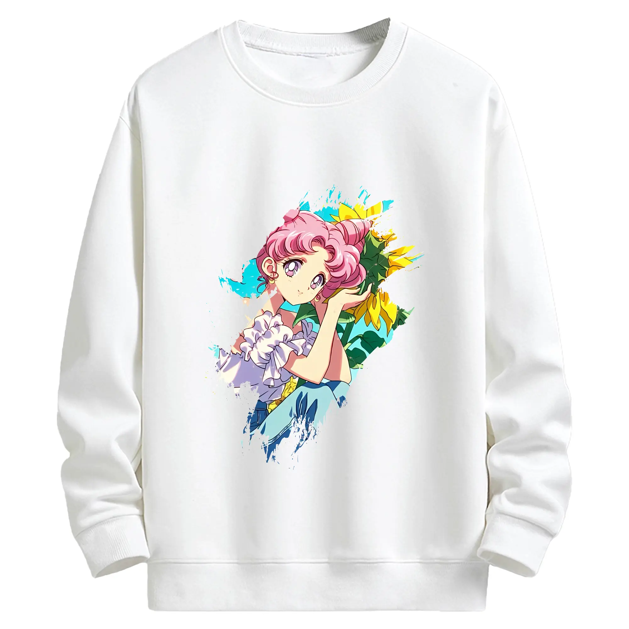 美少女戦士セーラームーン グッズ,ちびうさ - キッズ クルーネックスウェットシャツ ・ フロントプリント ・ 綿80％ ポリエステル20％ ・ 快適 通学 スポーツ 日常使い お散歩用