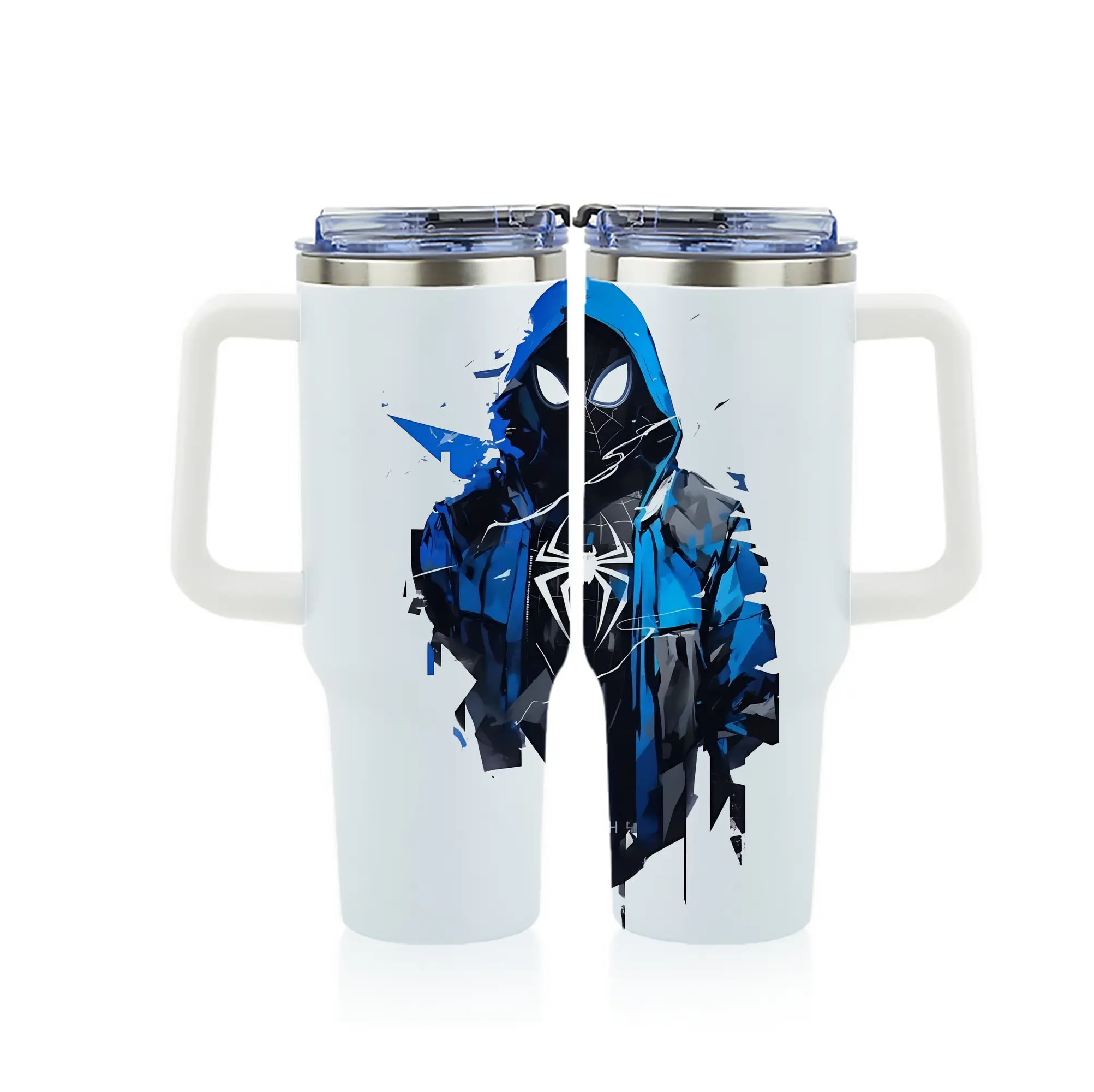 アベンジャーズ (Avenjāzu) グッズ スパイダーマン（Spider-Man） - 1200mL フルプリント車用タンブラー ・ 304ステンレス 内側 ・ 201ステンレス 外側 ・ 保温 保冷 ・ 通勤 ドライブ アウトドア用