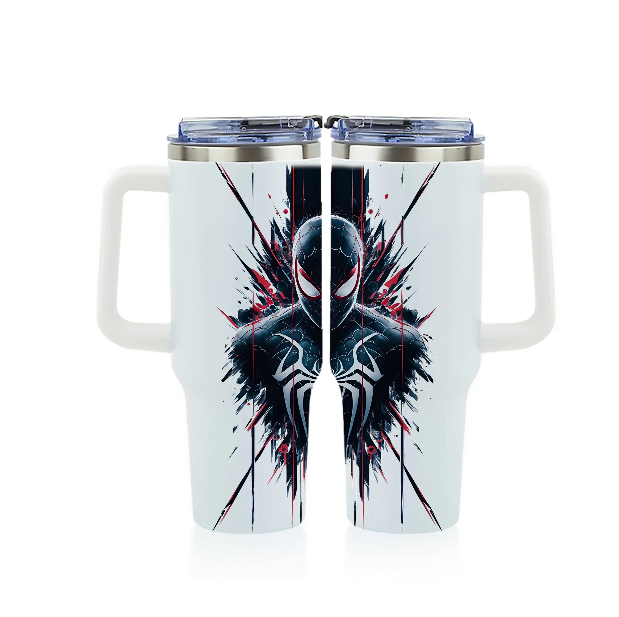 アベンジャーズ (Avenjāzu) グッズ スパイダーマン（Spider-Man） - 1200mL フルプリント車用タンブラー ・ 304ステンレス 内側 ・ 201ステンレス 外側 ・ 保温 保冷 ・ 通勤 ドライブ アウトドア用