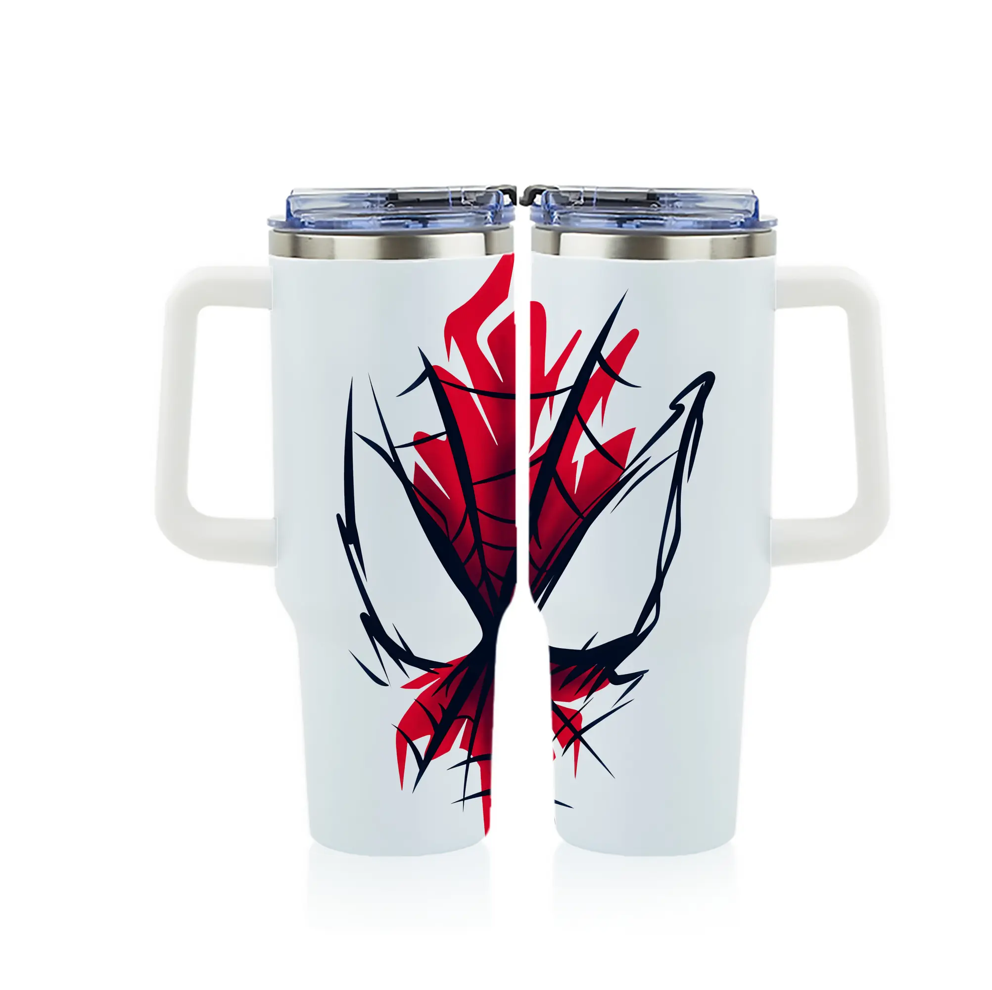 アベンジャーズ (Avenjāzu) グッズ スパイダーマン（Spider-Man） - 1200mL フルプリント車用タンブラー ・ 304ステンレス 内側 ・ 201ステンレス 外側 ・ 保温 保冷 ・ 通勤 ドライブ アウトドア用