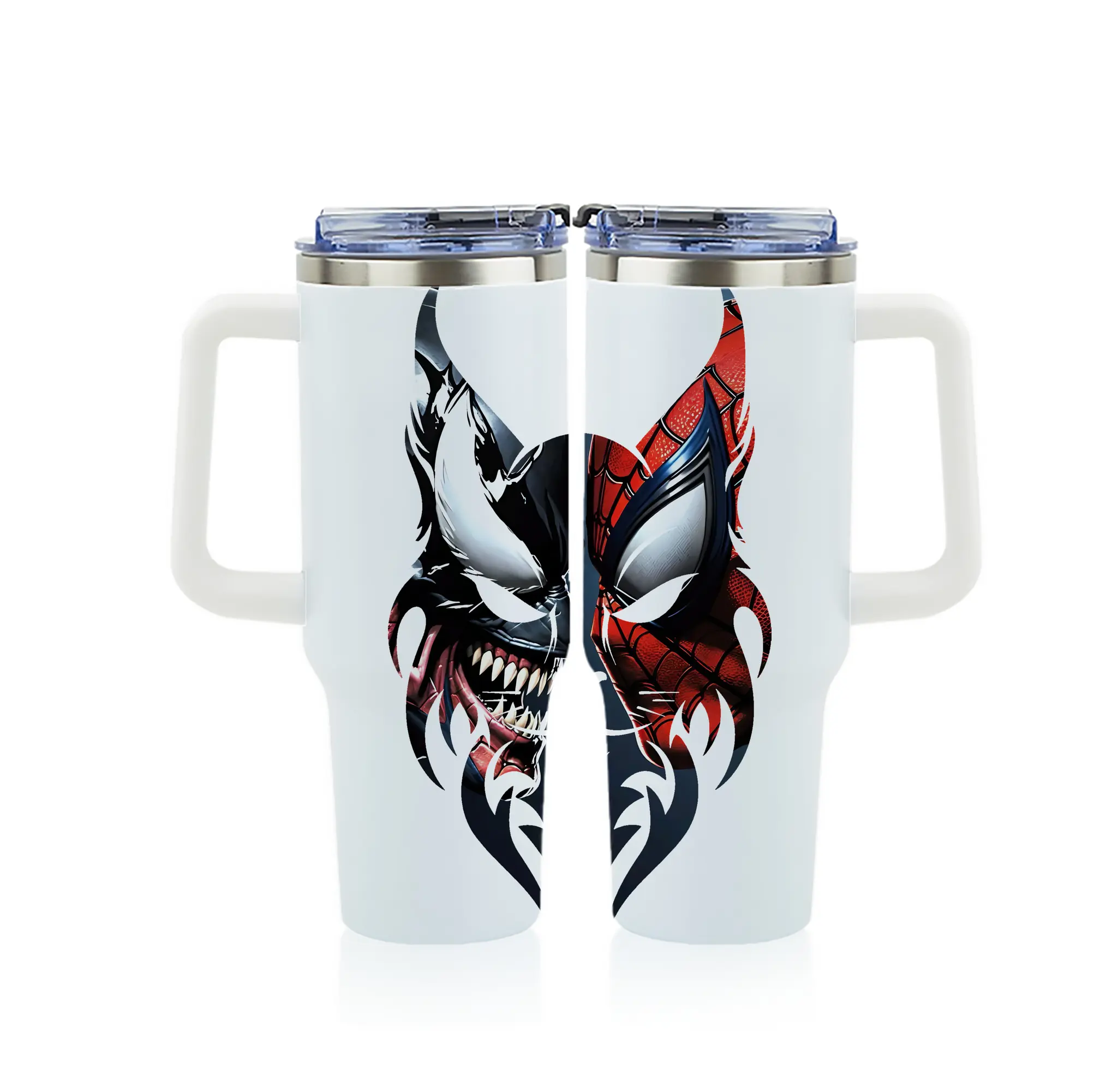 アベンジャーズ (Avenjāzu) グッズ スパイダーマン（Spider-Man） - 1200mL フルプリント車用タンブラー ・ 304ステンレス 内側 ・ 201ステンレス 外側 ・ 保温 保冷 ・ 通勤 ドライブ アウトドア用